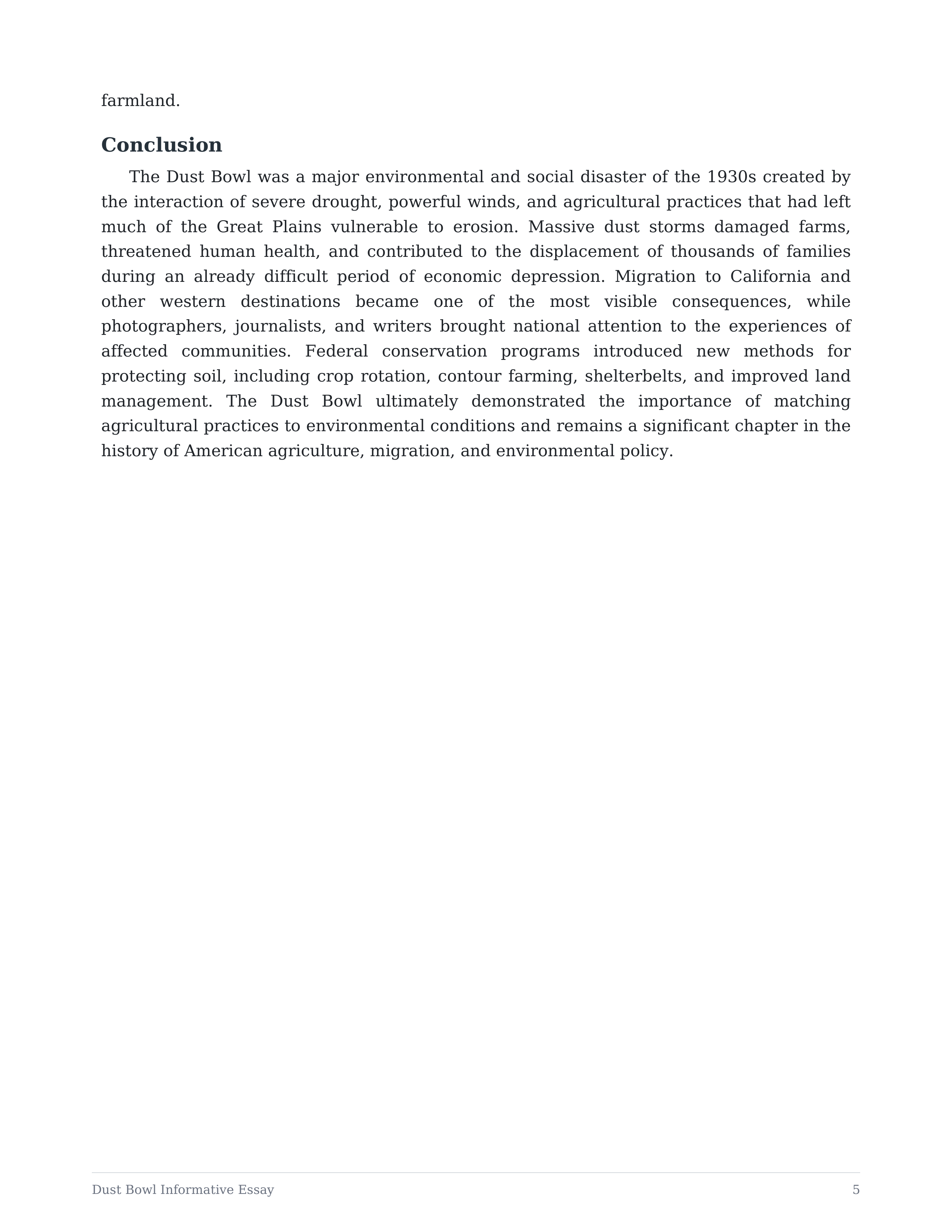 Dust Bowl Informative Essay — page 5