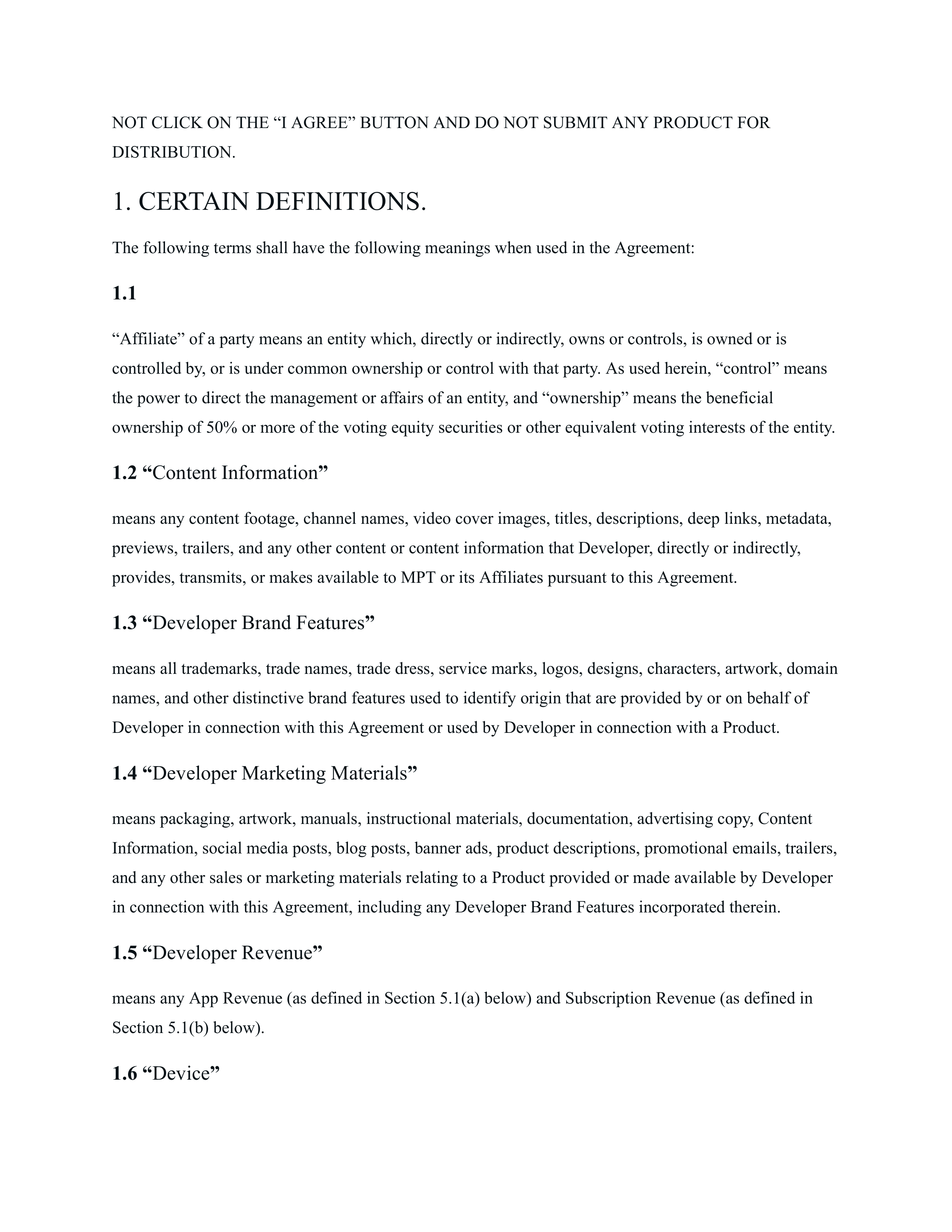 Meta Electronic Developer Distribution Agreement — page 2
