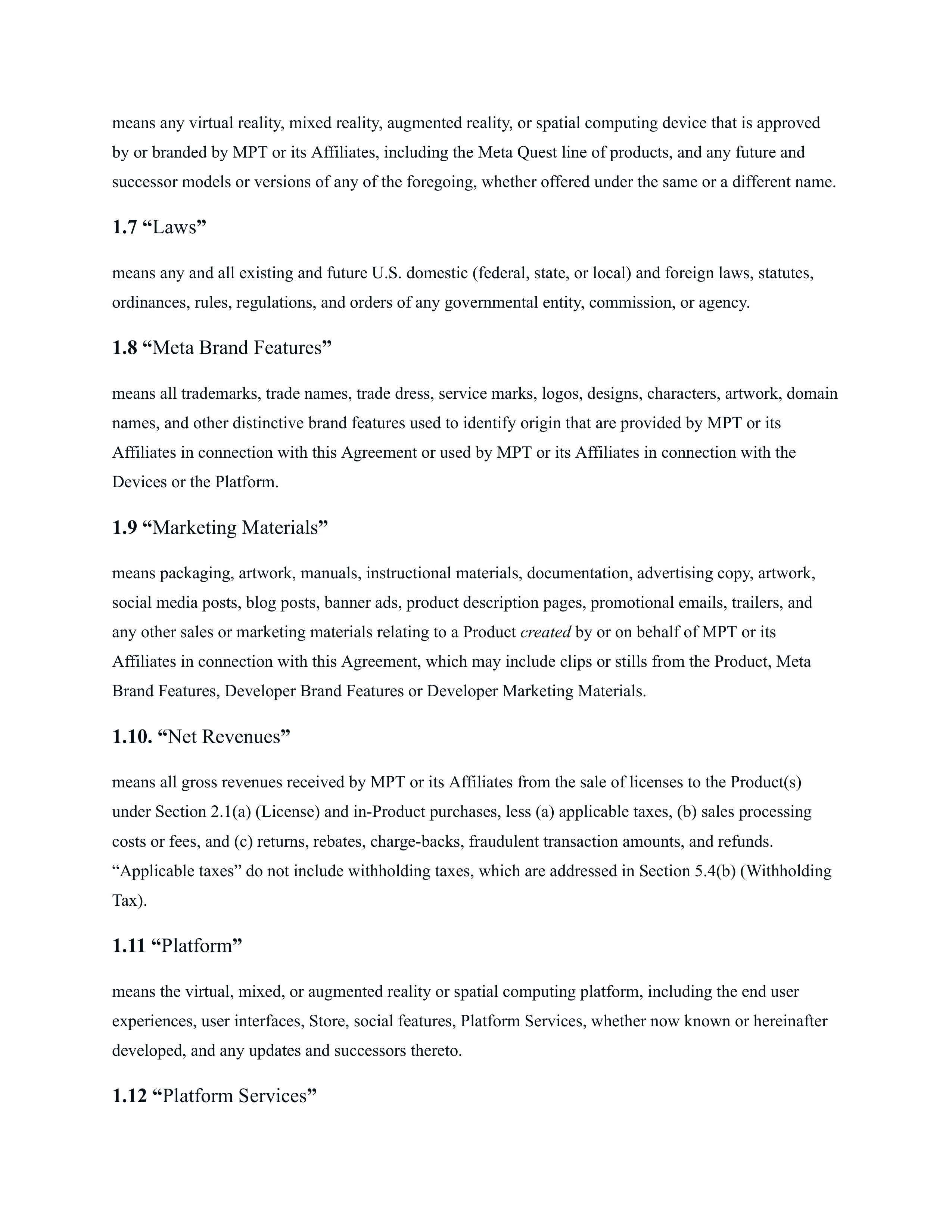 Meta Electronic Developer Distribution Agreement — page 3
