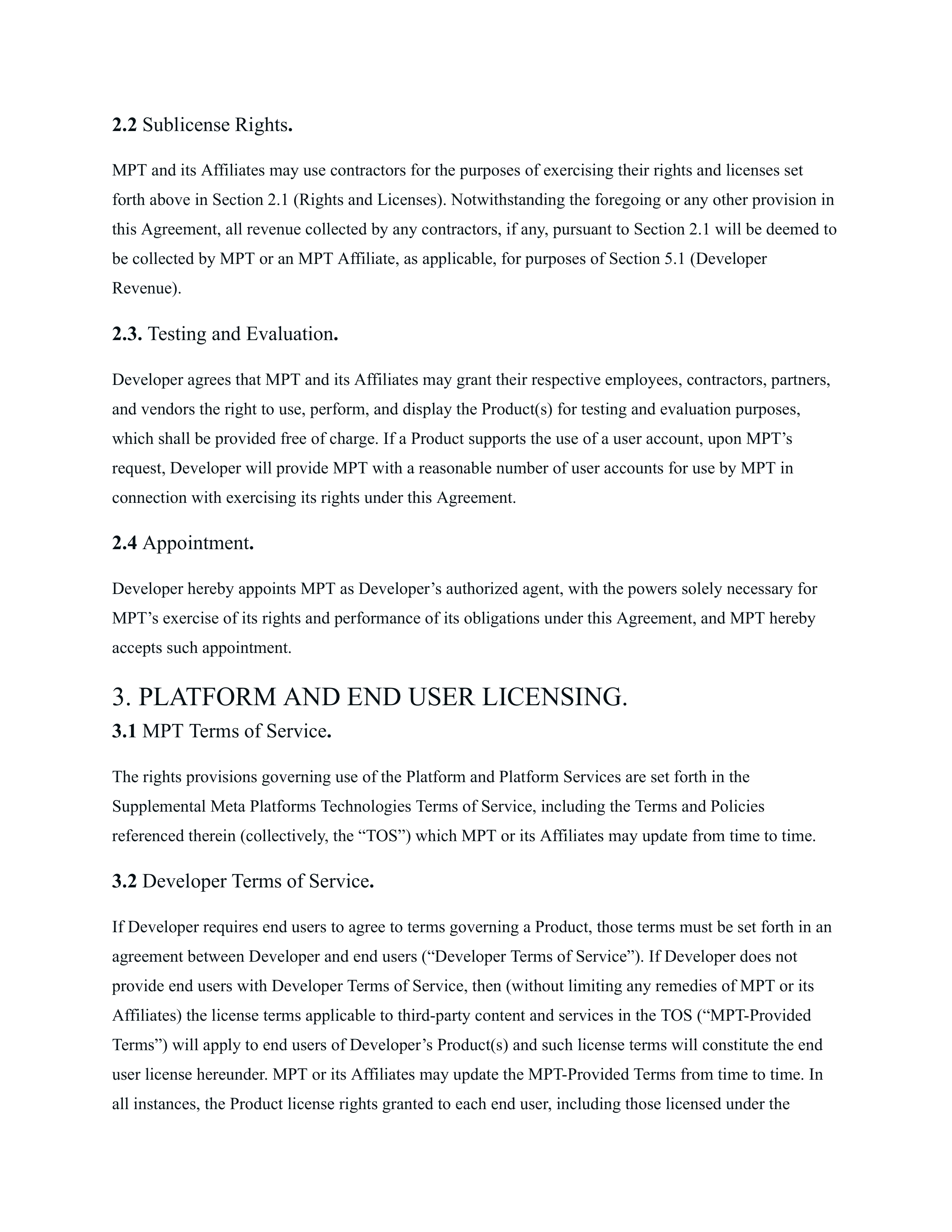 Meta Electronic Developer Distribution Agreement — page 6