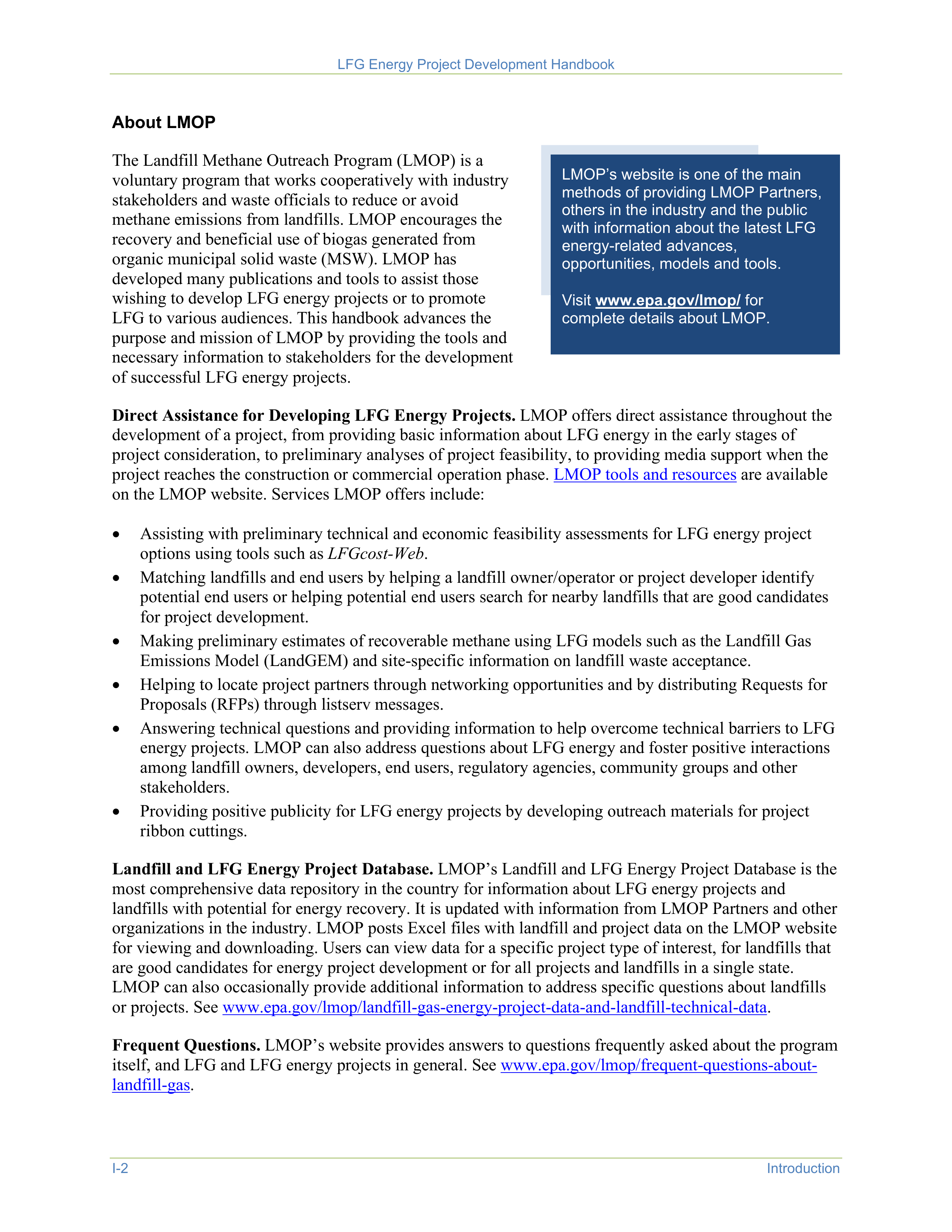 EPA Landfill Gas Energy Project Development Handbook — page 12