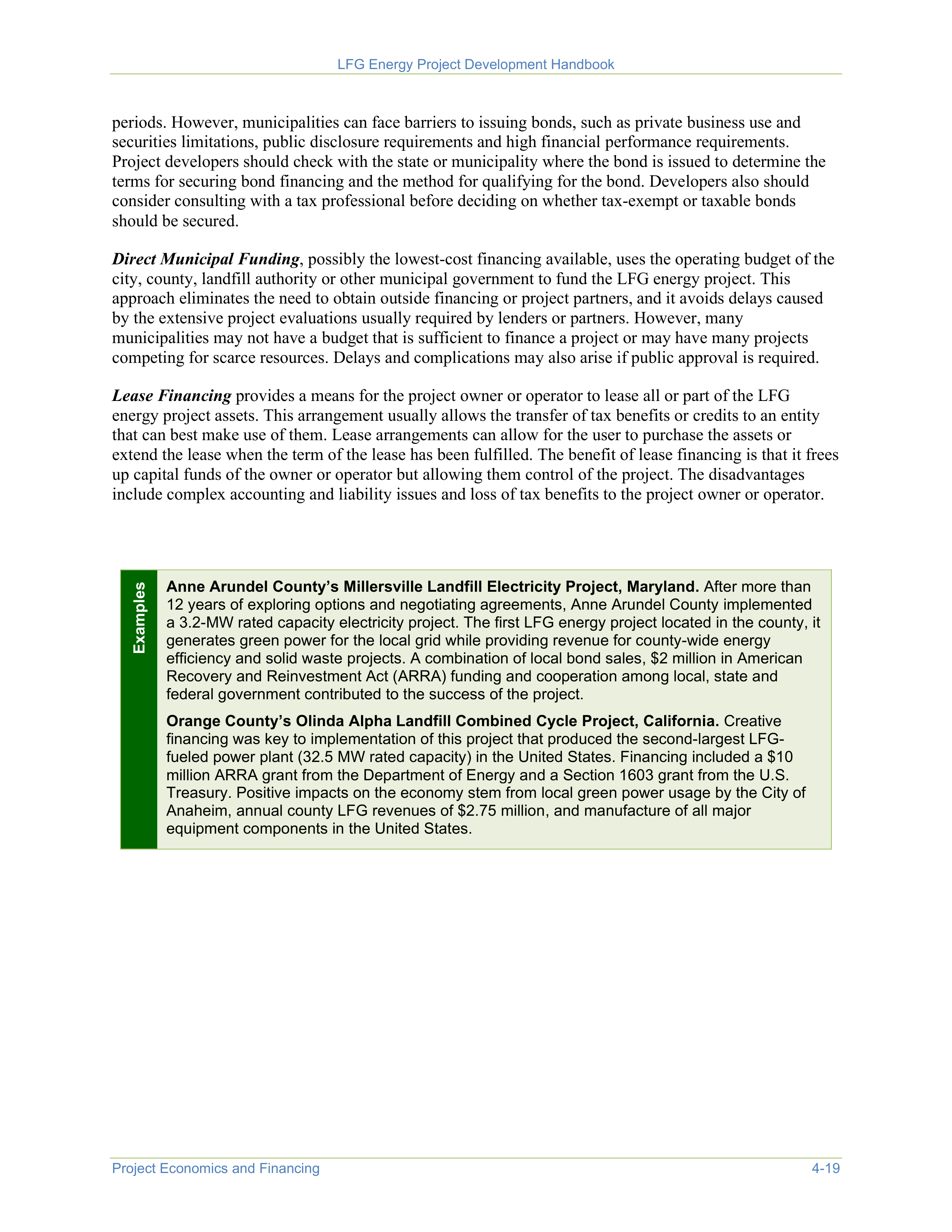EPA Landfill Gas Energy Project Development Handbook — page 71