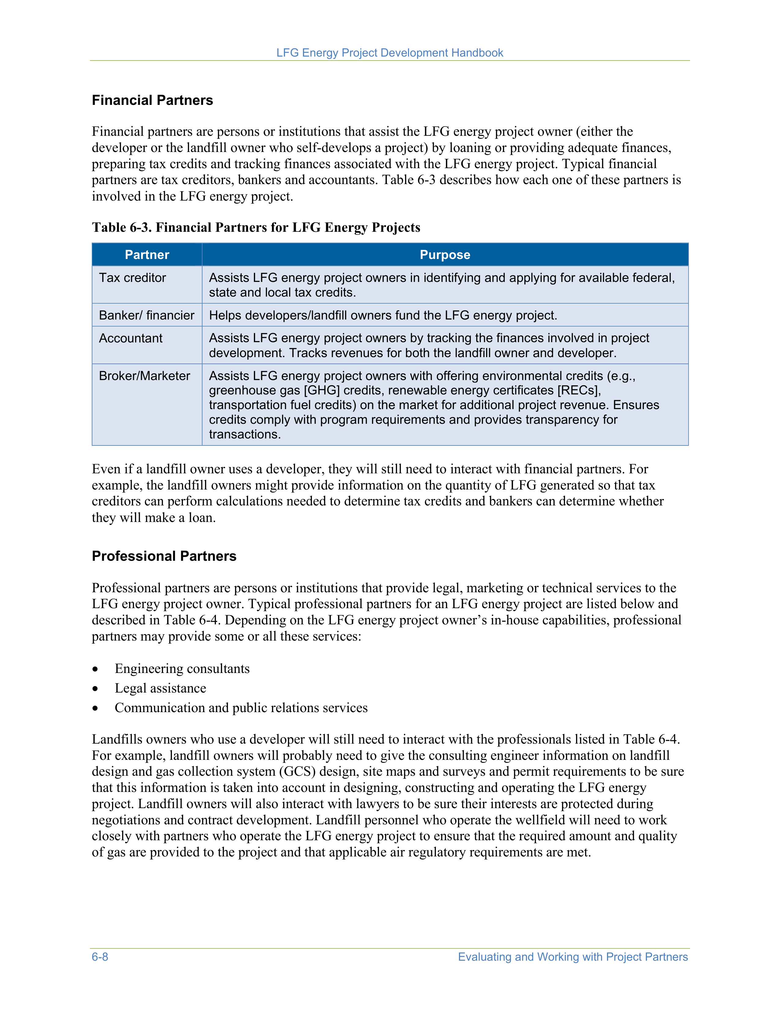 EPA Landfill Gas Energy Project Development Handbook — page 96