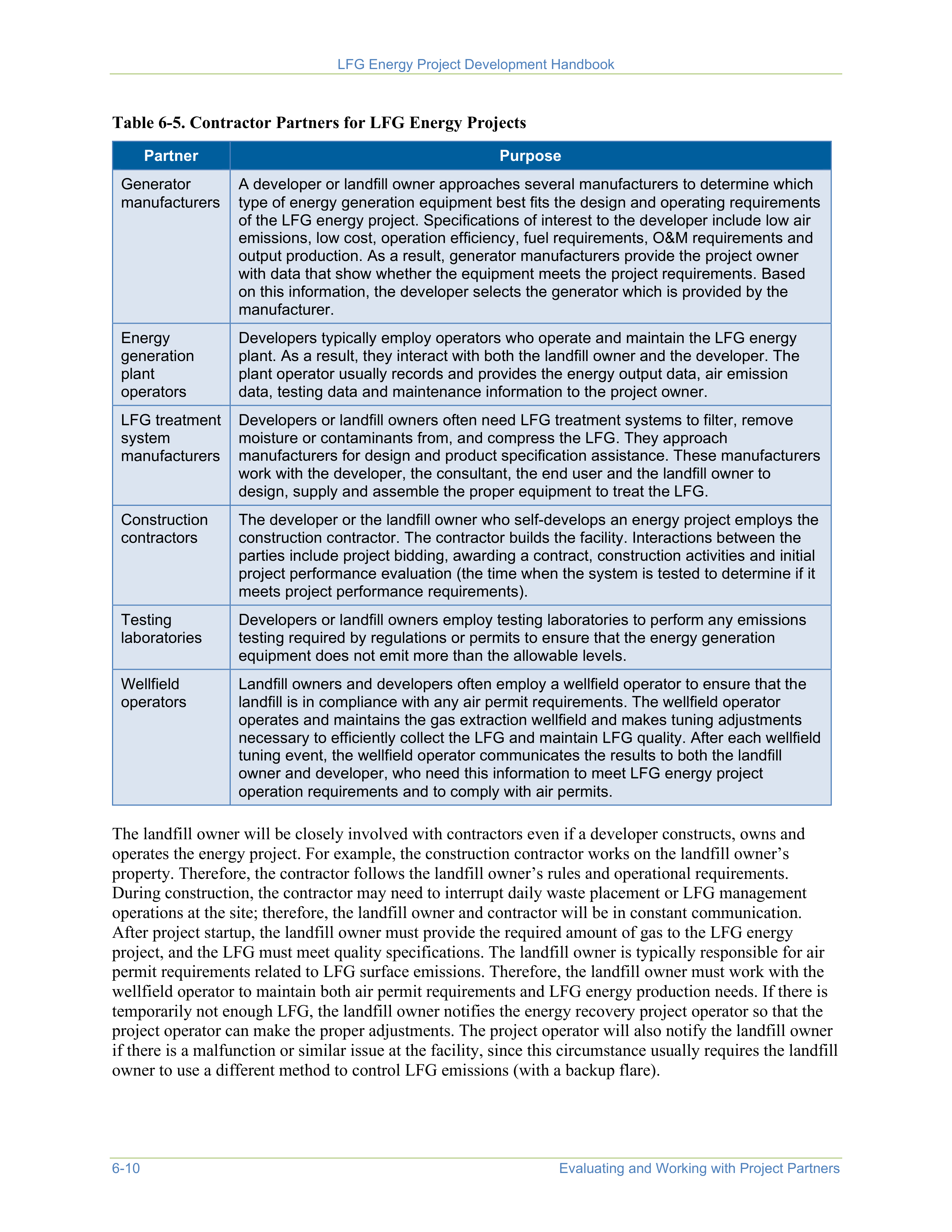 EPA Landfill Gas Energy Project Development Handbook — page 98
