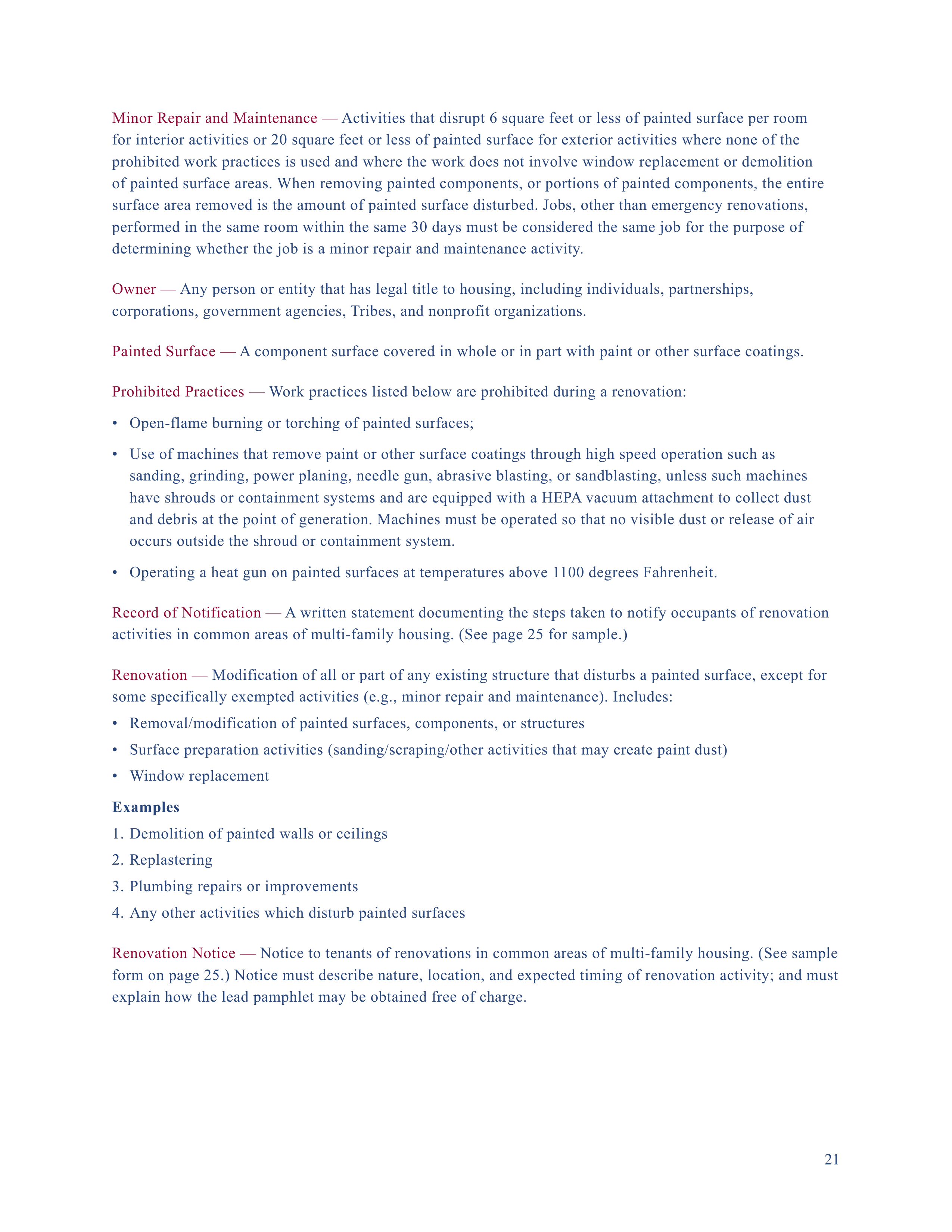 EPA Small Entity Compliance Guide to Renovate Right — page 23
