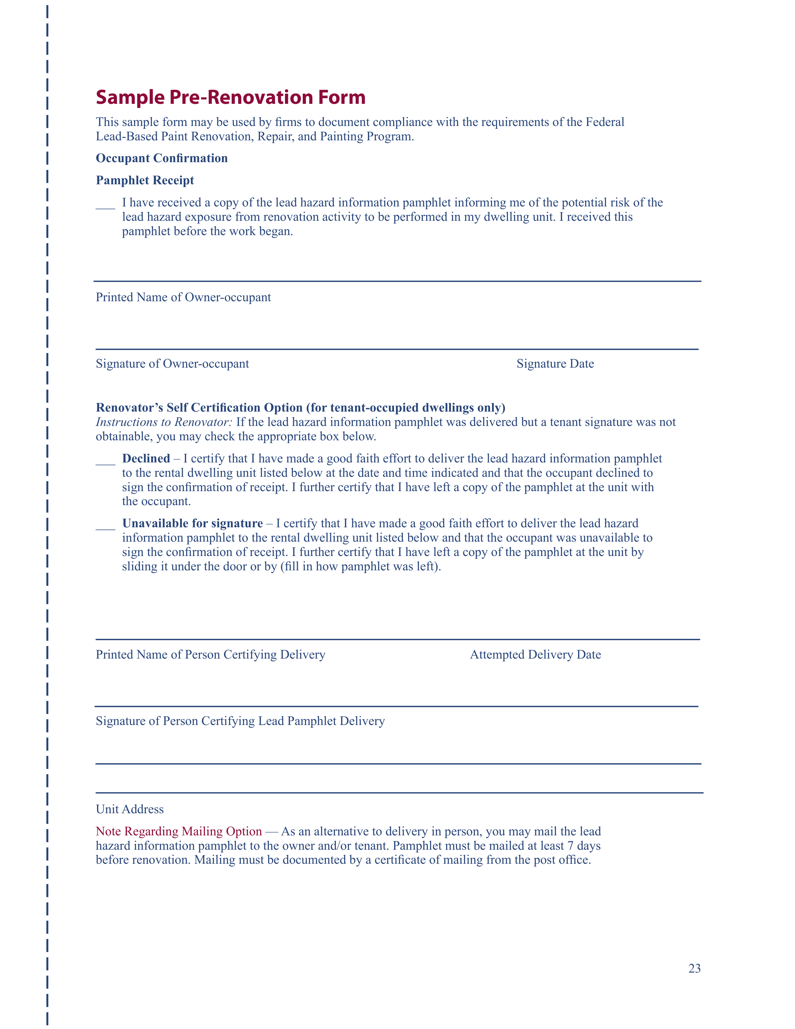 EPA Small Entity Compliance Guide to Renovate Right — page 25