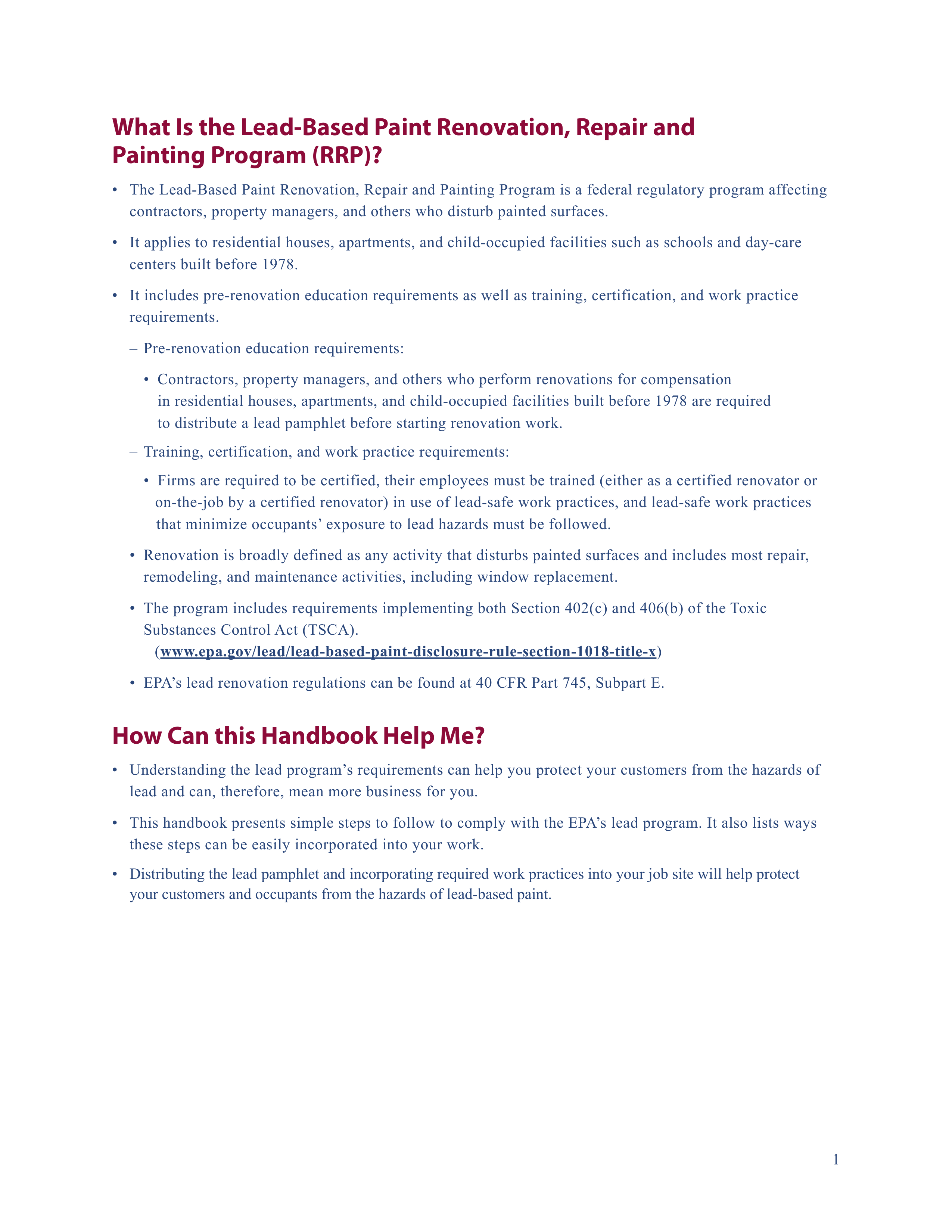 EPA Small Entity Compliance Guide to Renovate Right — page 3