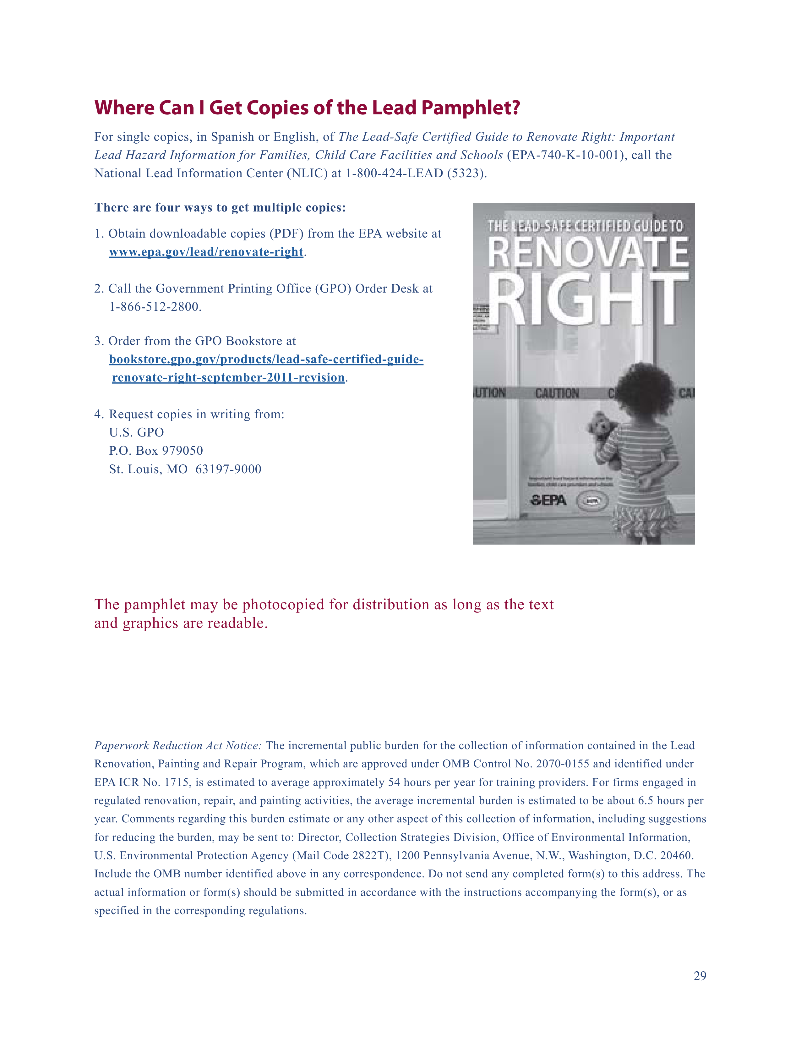 EPA Small Entity Compliance Guide to Renovate Right — page 31