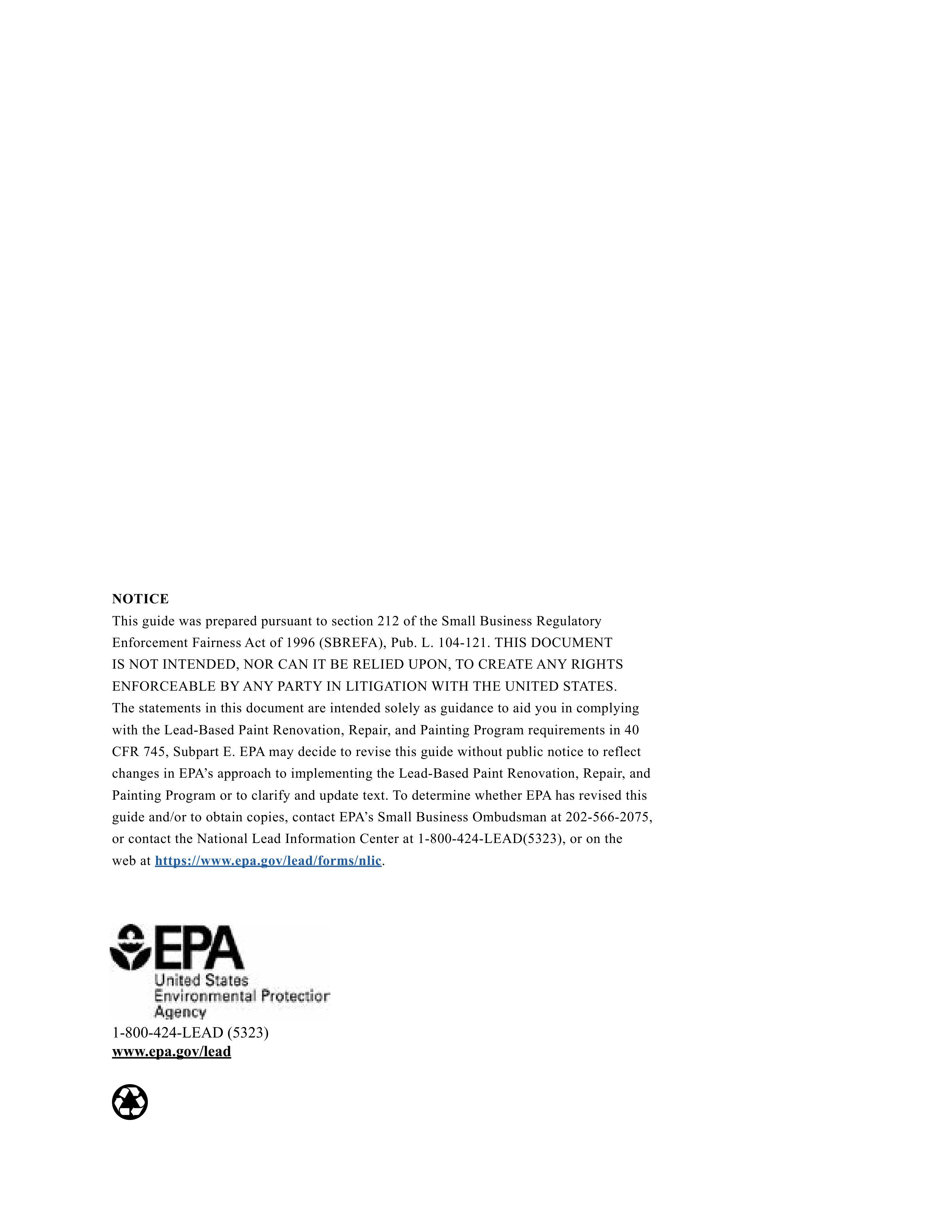 EPA Small Entity Compliance Guide to Renovate Right — page 32