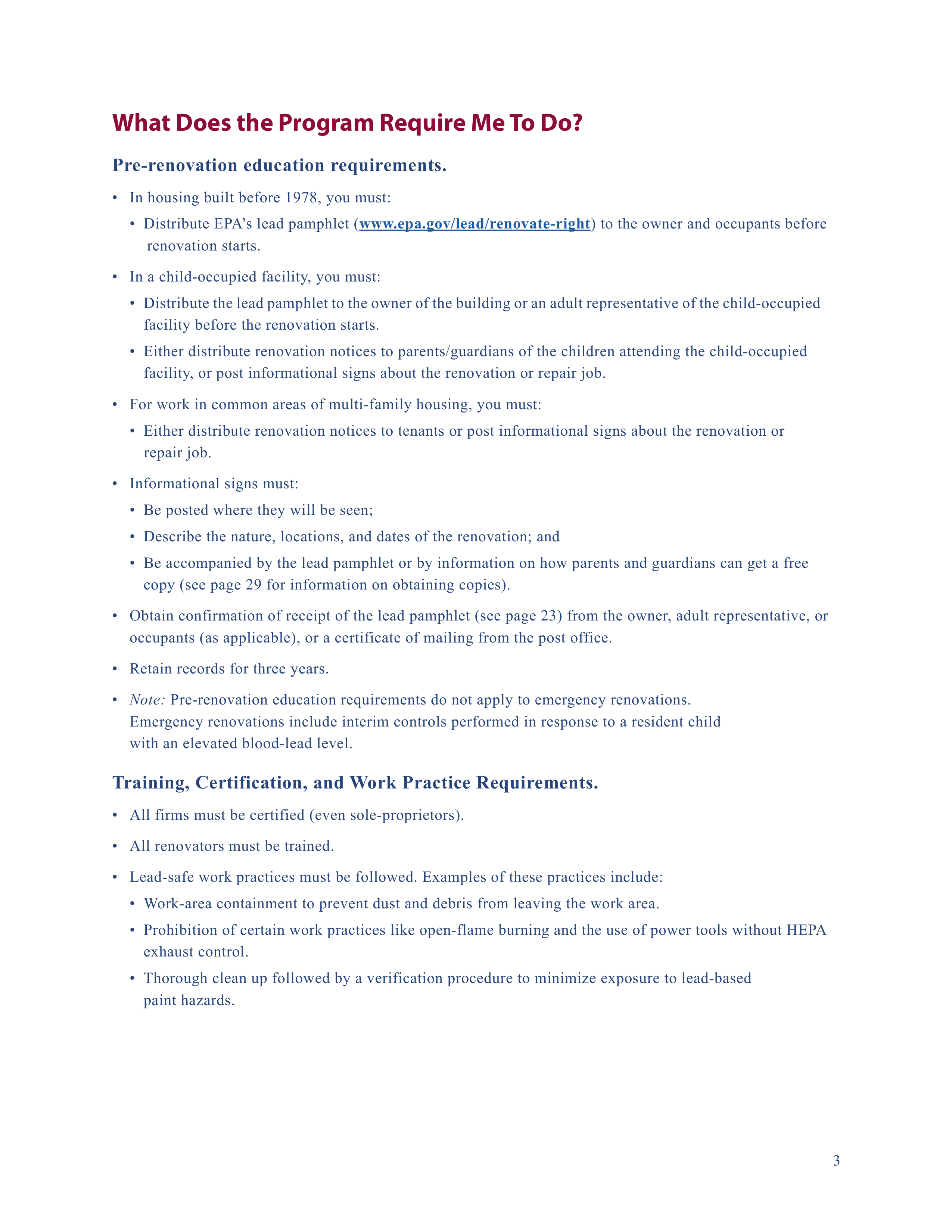 EPA Small Entity Compliance Guide to Renovate Right — page 5