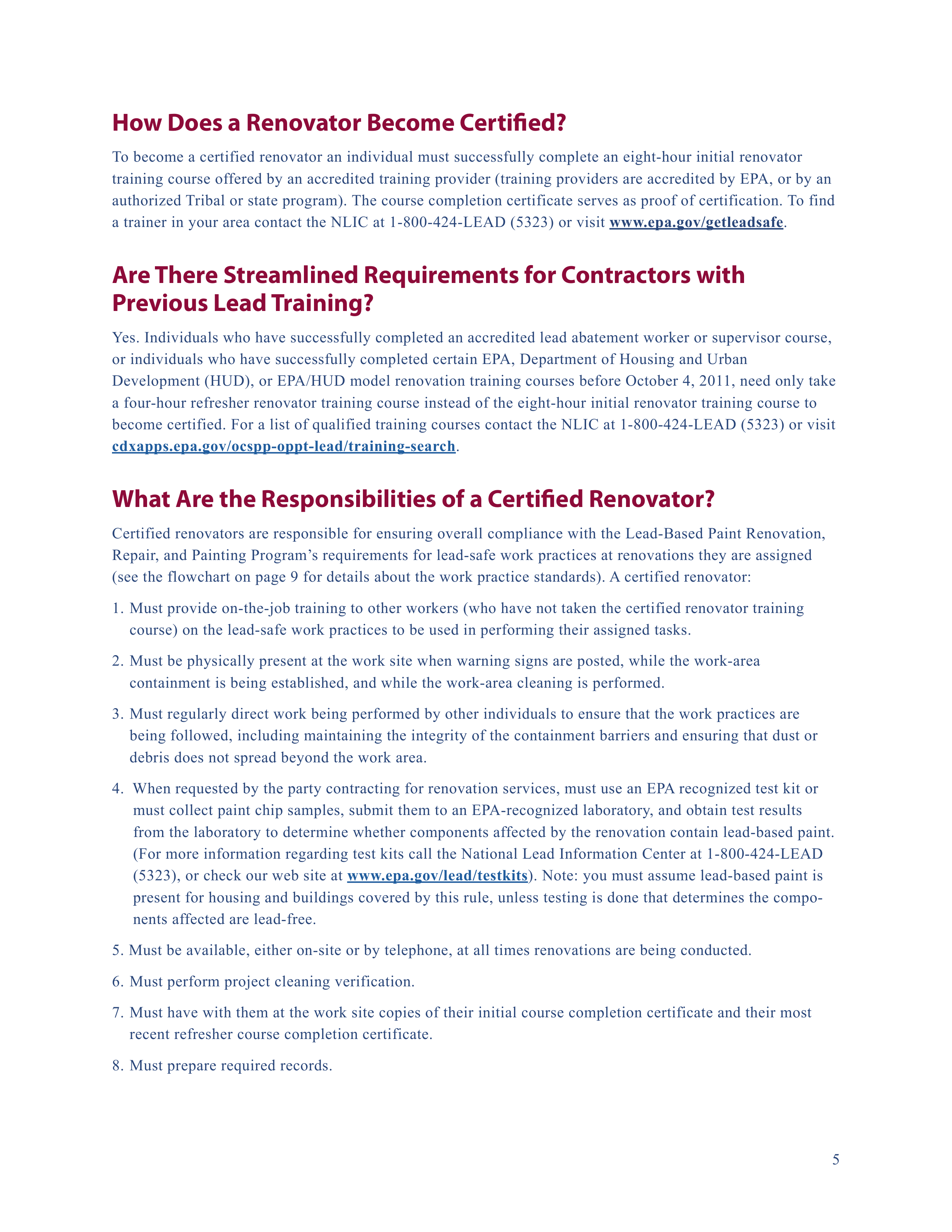 EPA Small Entity Compliance Guide to Renovate Right — page 7