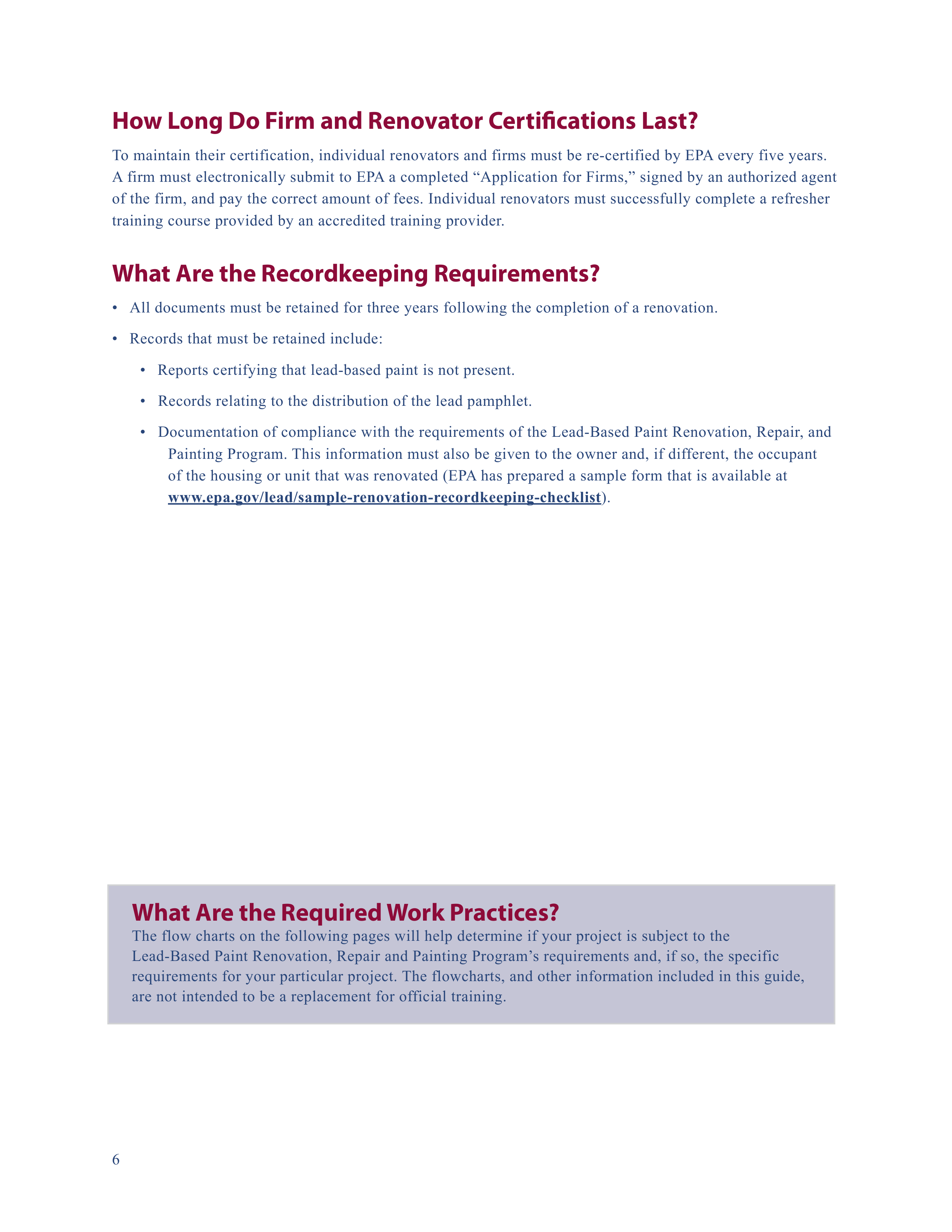 EPA Small Entity Compliance Guide to Renovate Right — page 8