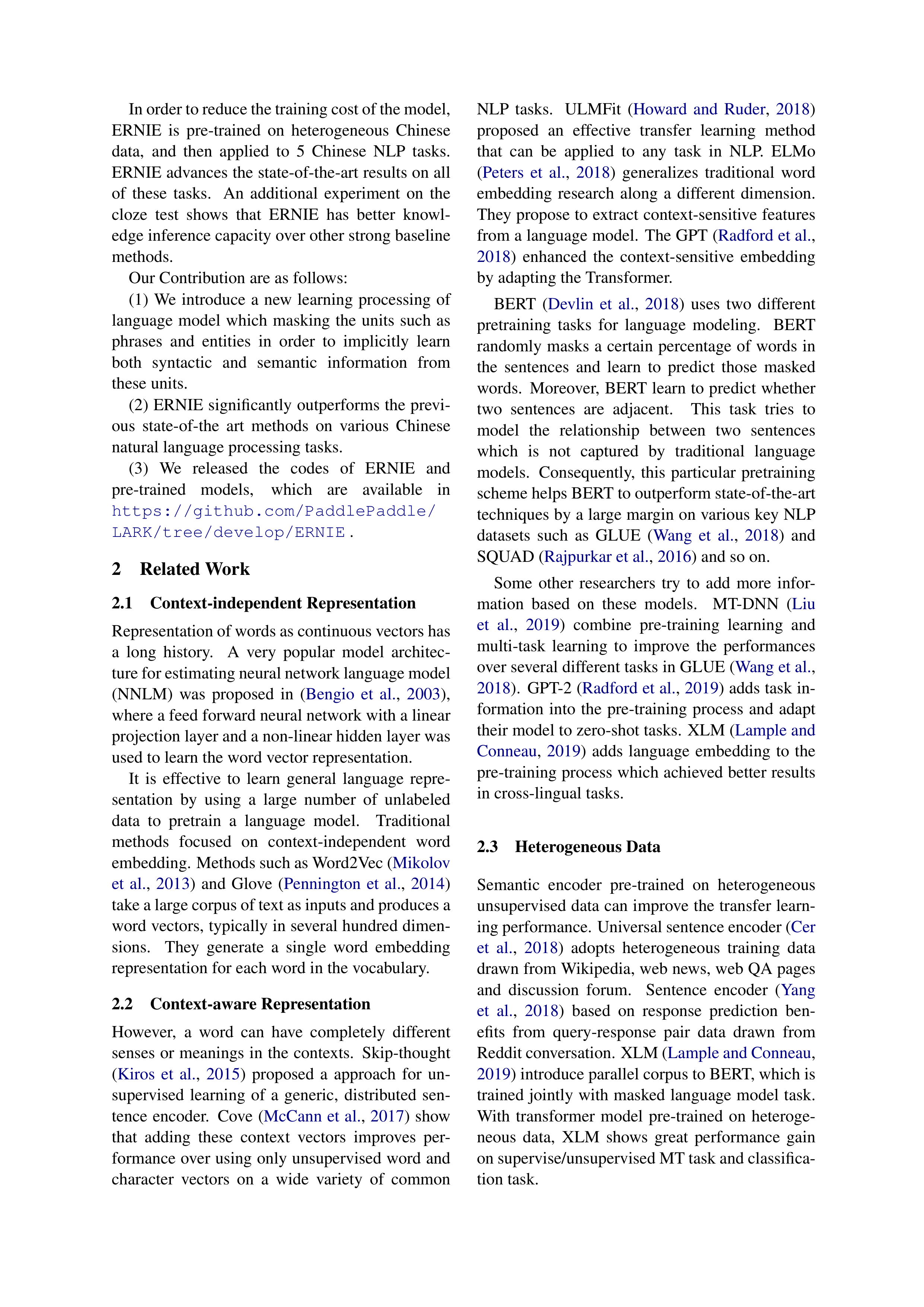 ERNIE Research Paper by Baidu — page 2