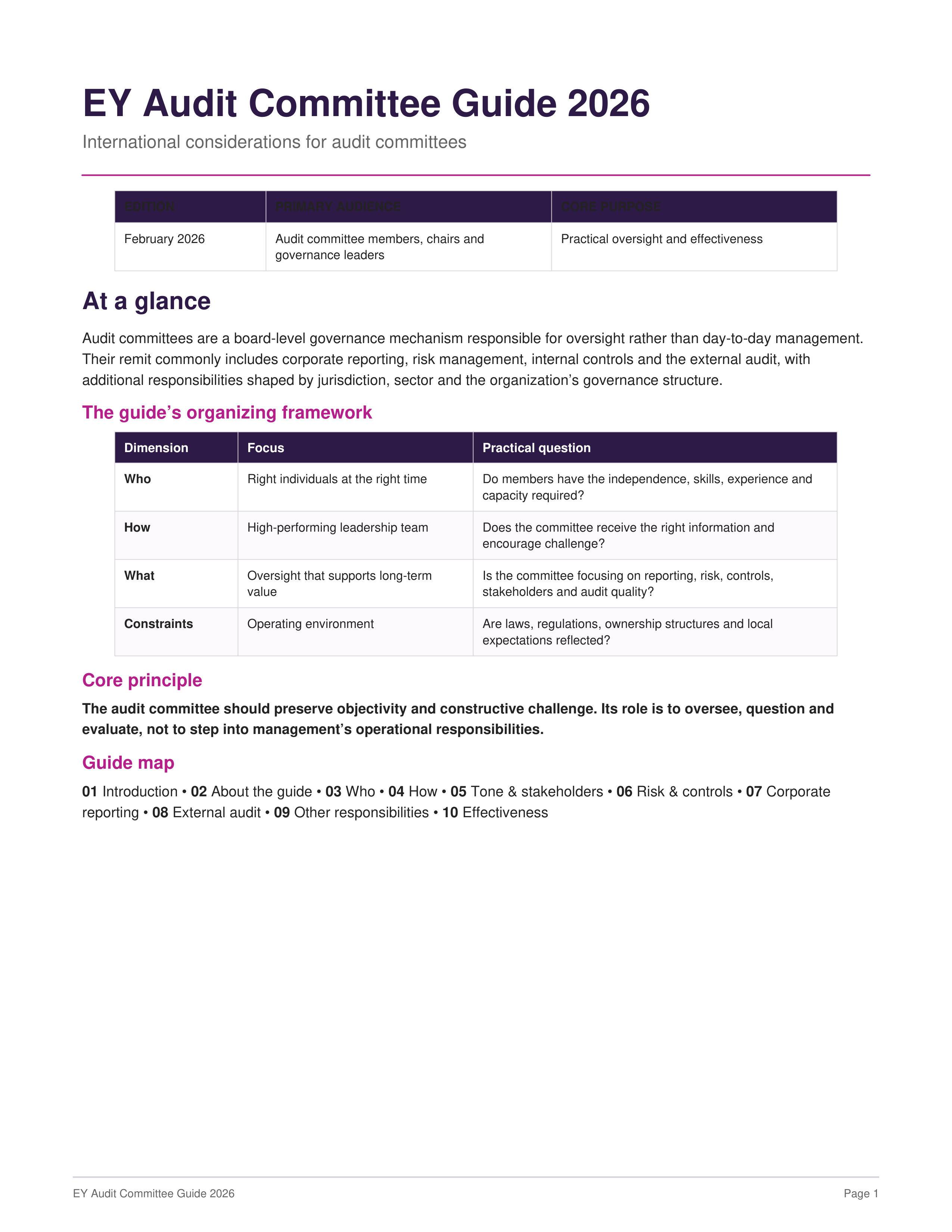 EY Audit Committee Guide — page 1