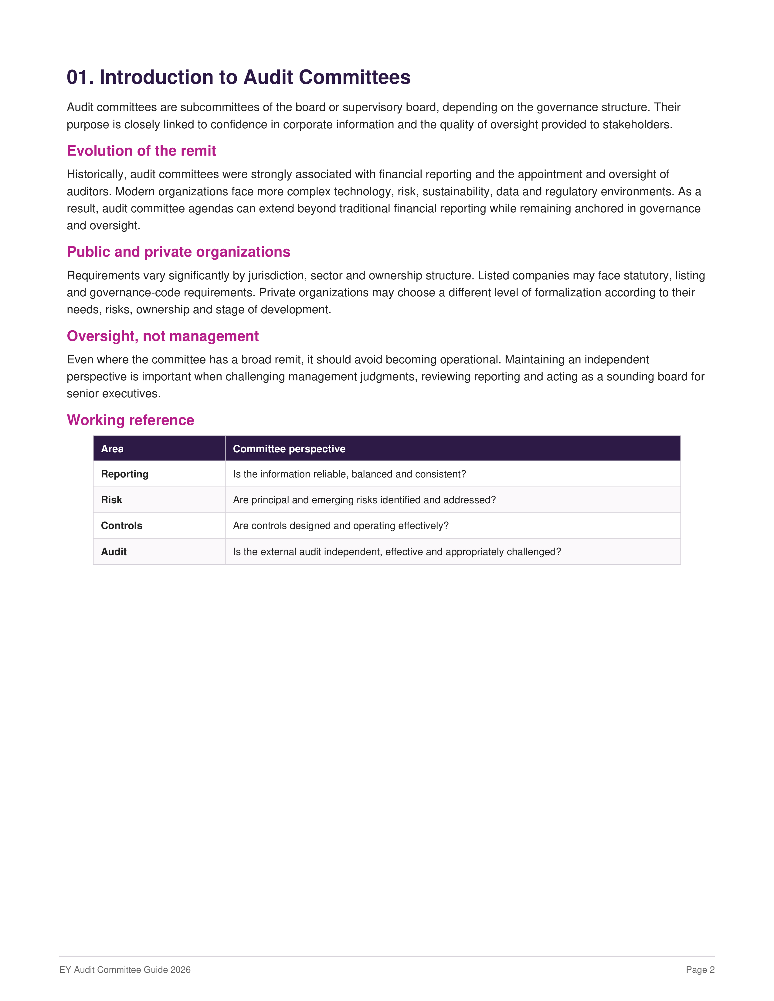 EY Audit Committee Guide — page 2