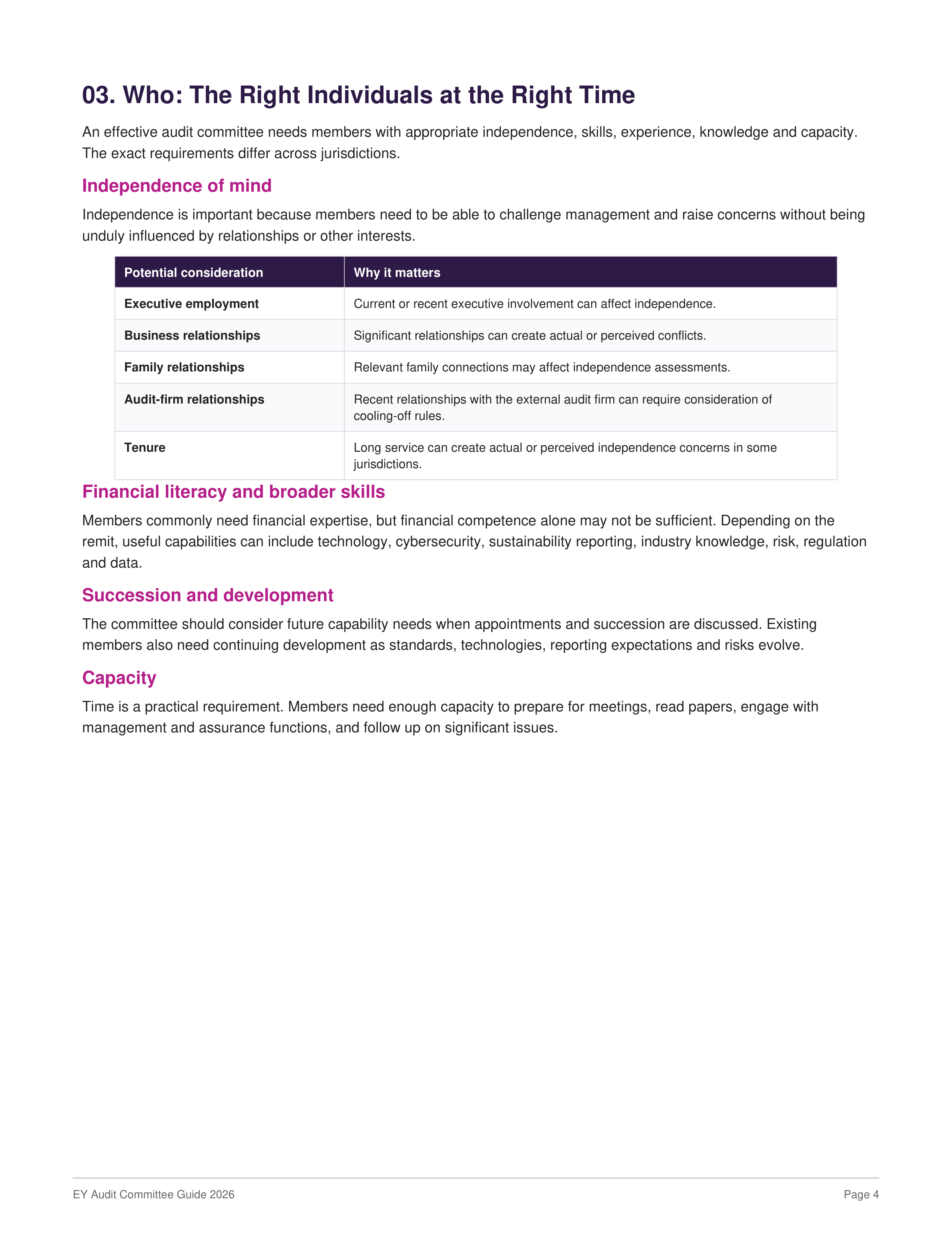 EY Audit Committee Guide — page 4
