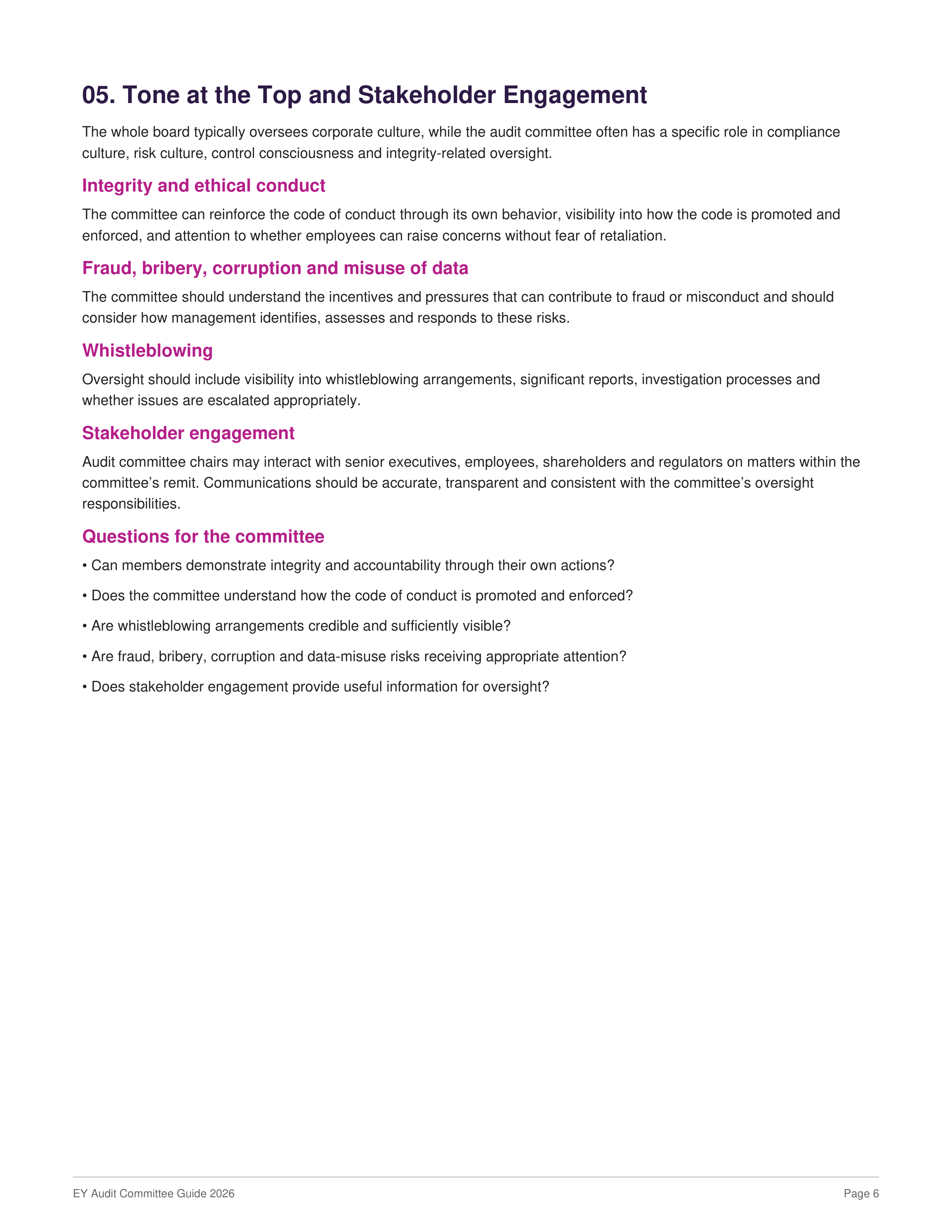EY Audit Committee Guide — page 6
