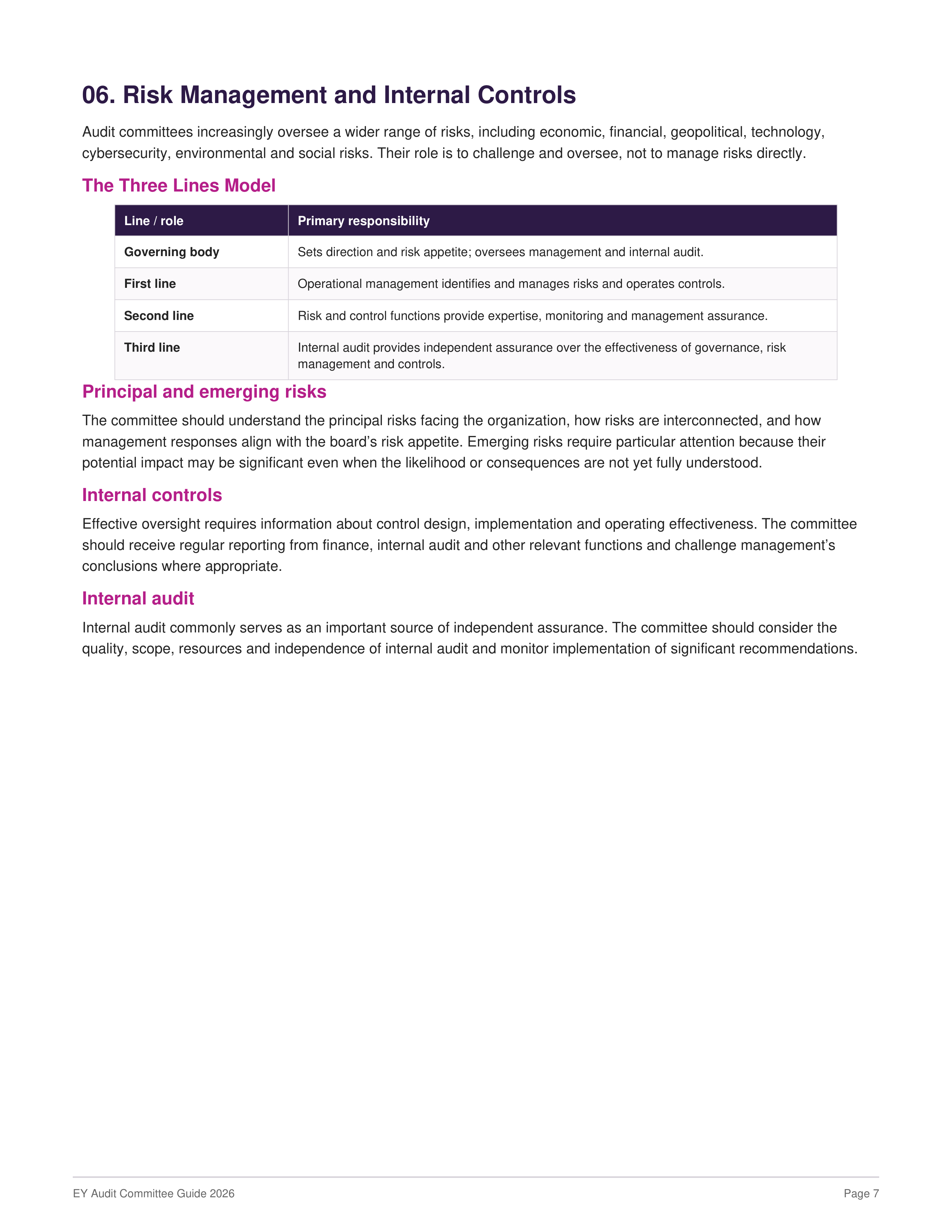 EY Audit Committee Guide — page 7