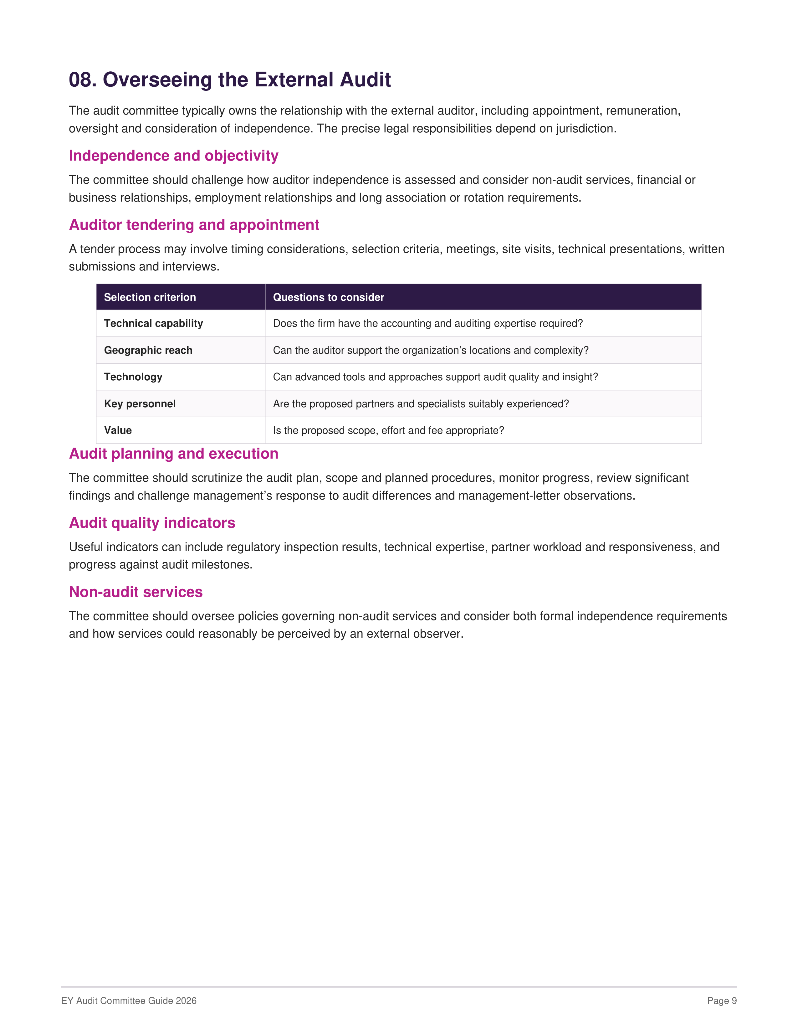 EY Audit Committee Guide — page 9