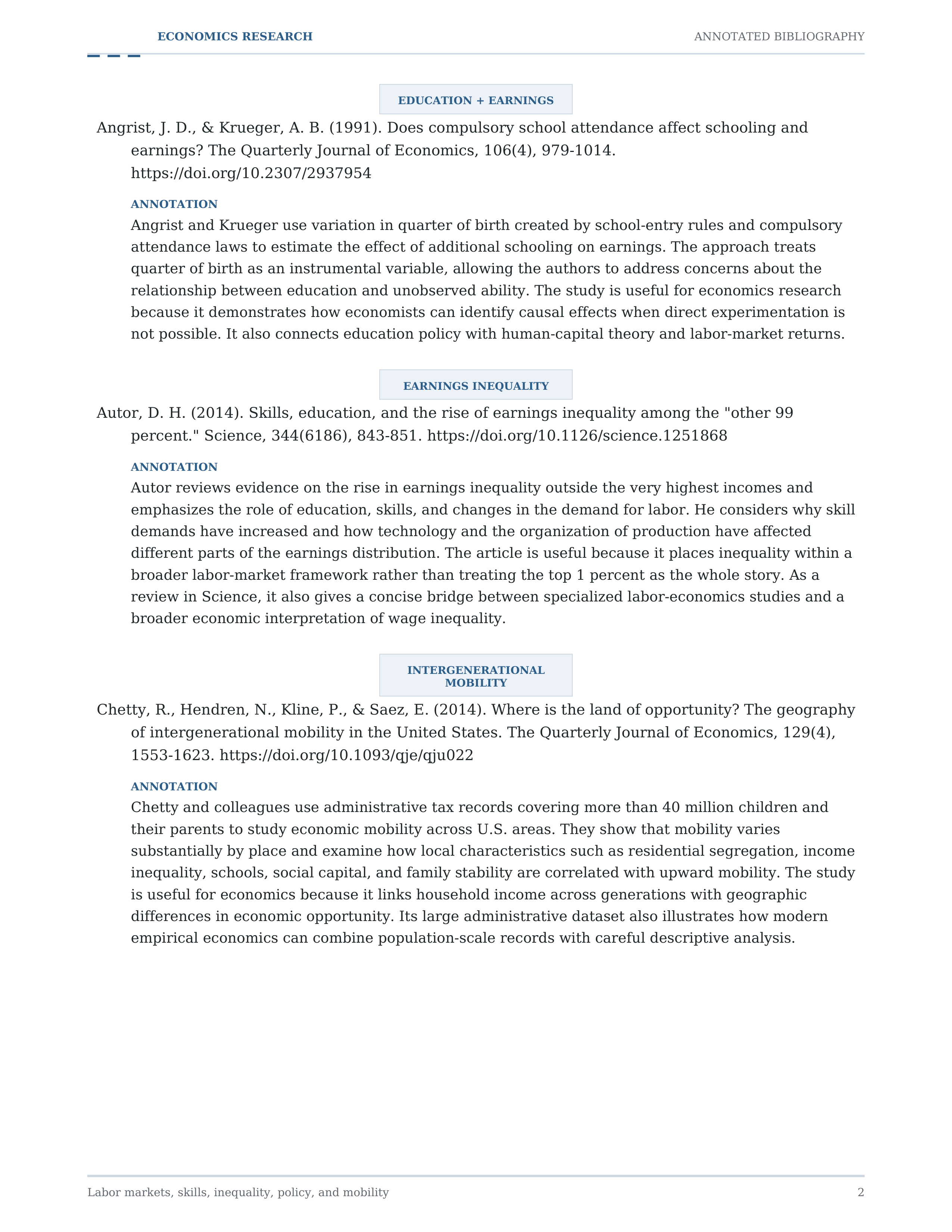 Economics Annotated Bibliography — page 2