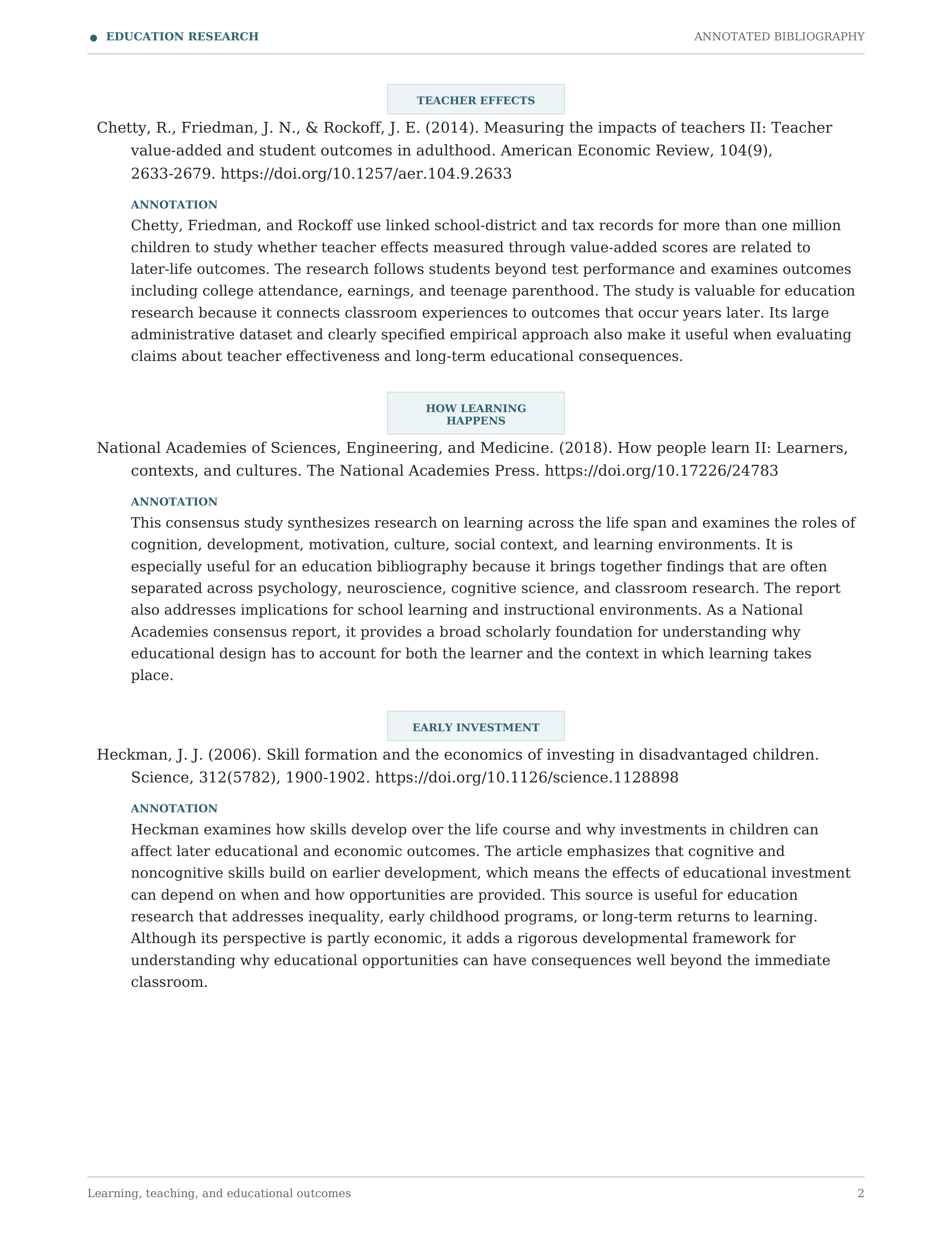 Education Annotated Bibliography — page 2