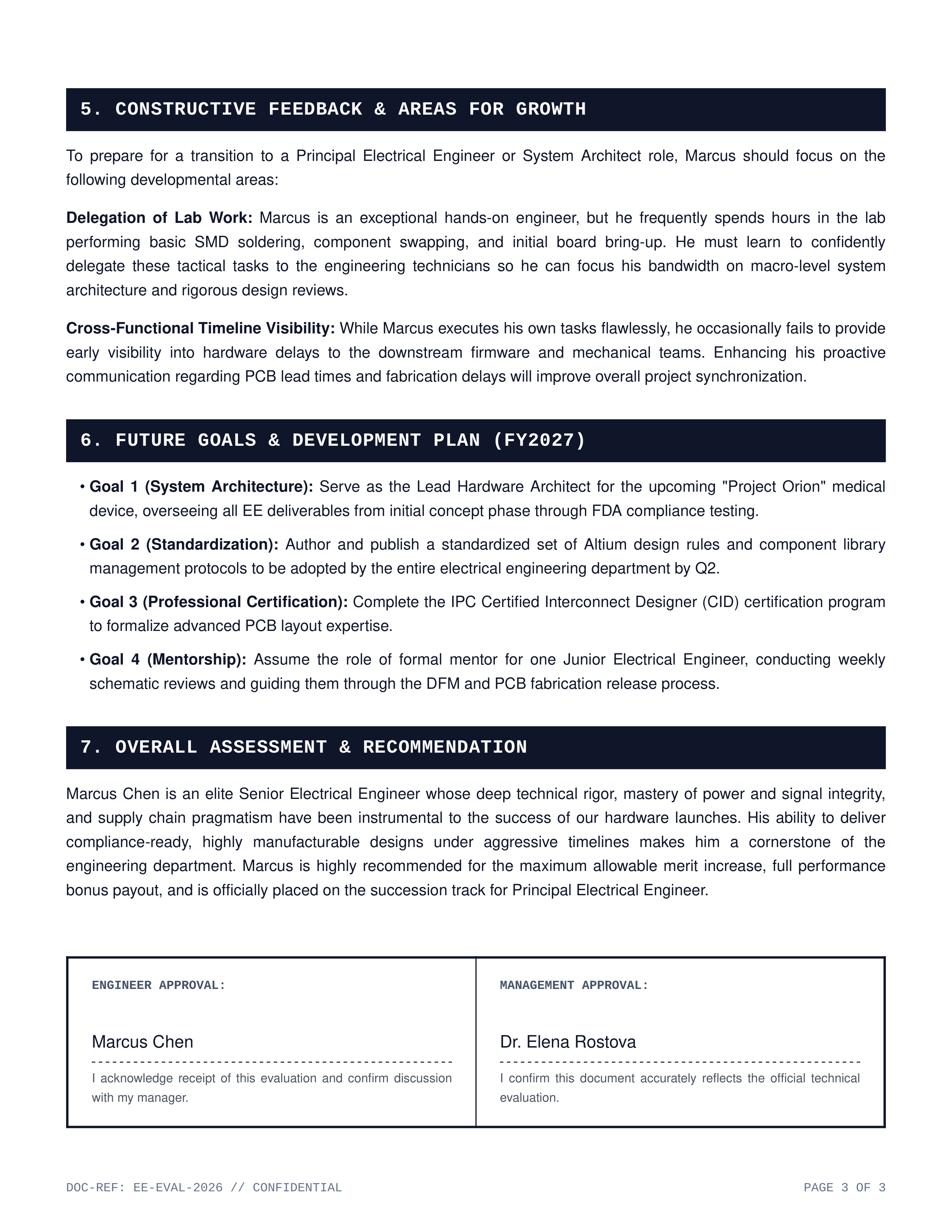 Electrical Engineer Performance Review — page 3