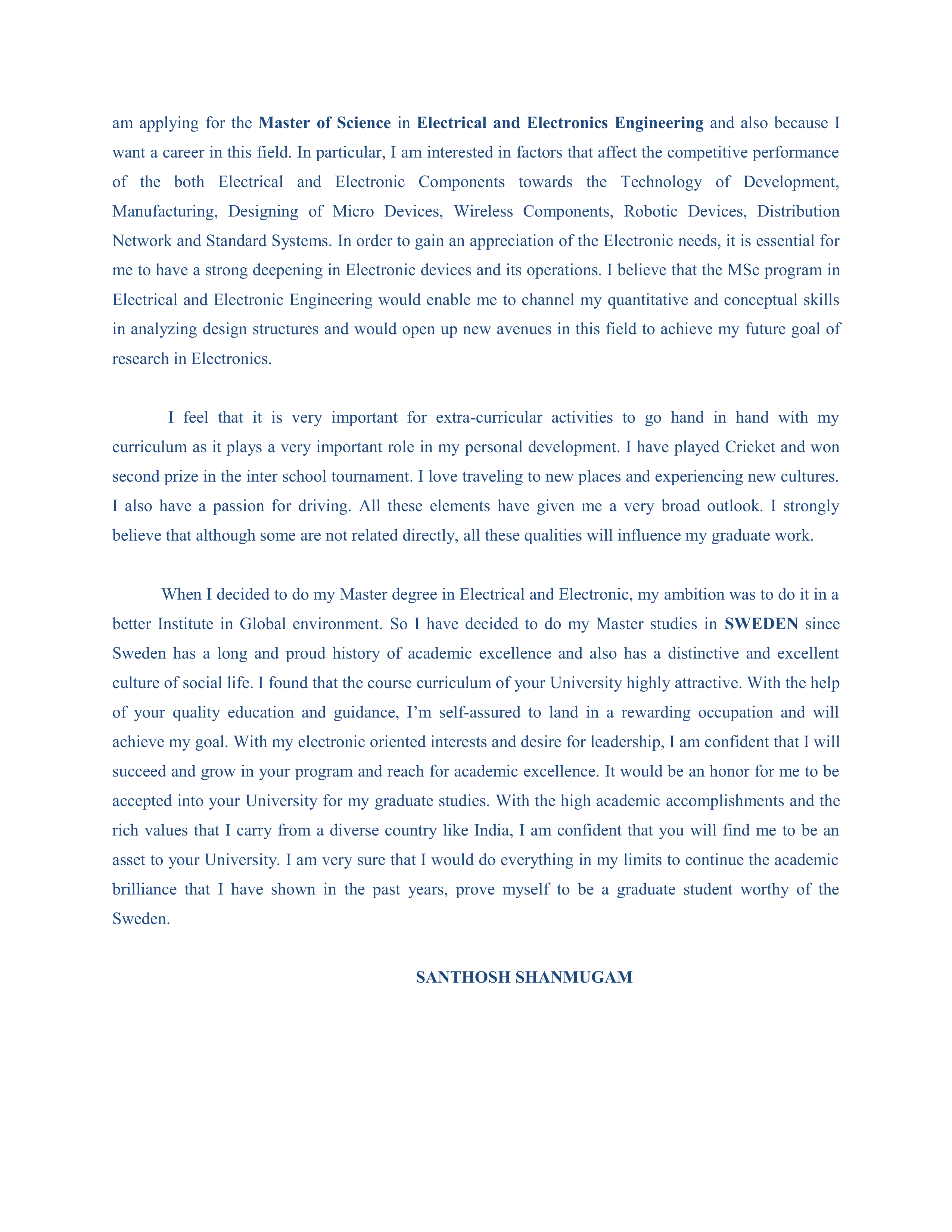 Electrical Engineer Statement of Purpose — page 2