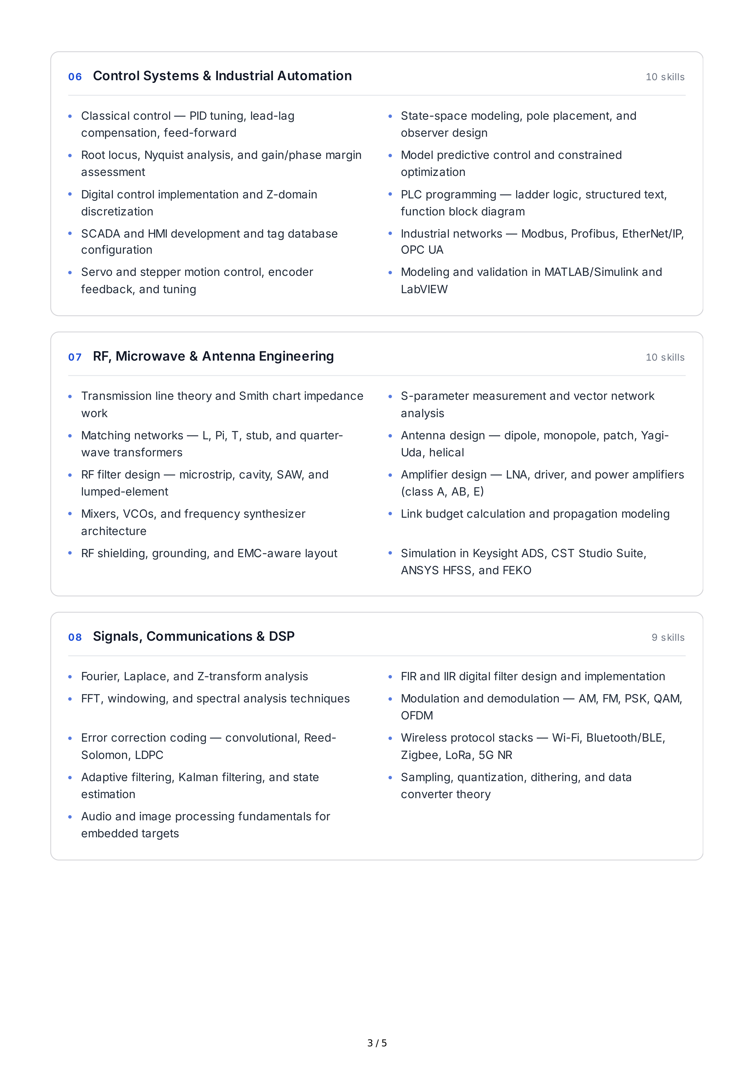 Electrical Engineering Technical Skills — page 3