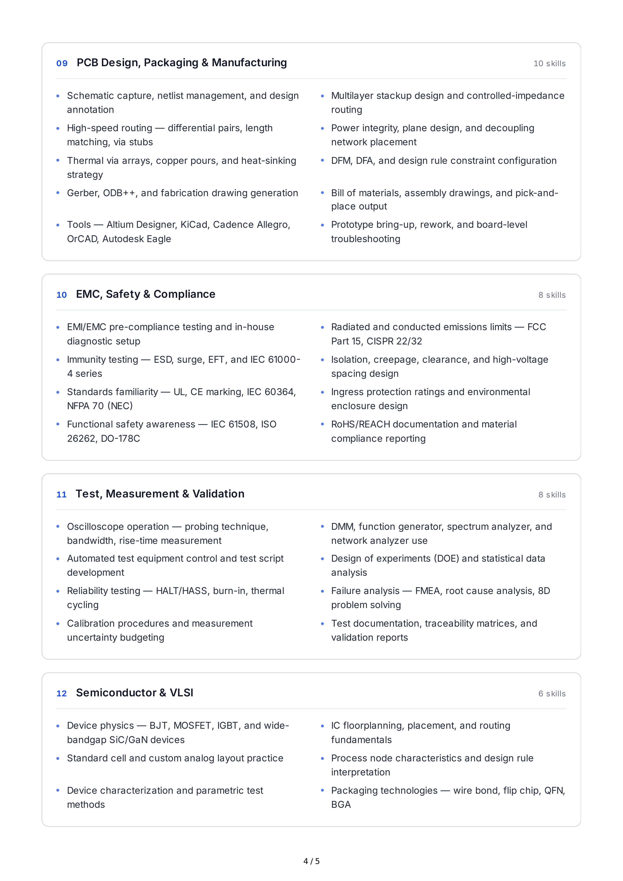 Electrical Engineering Technical Skills — page 4