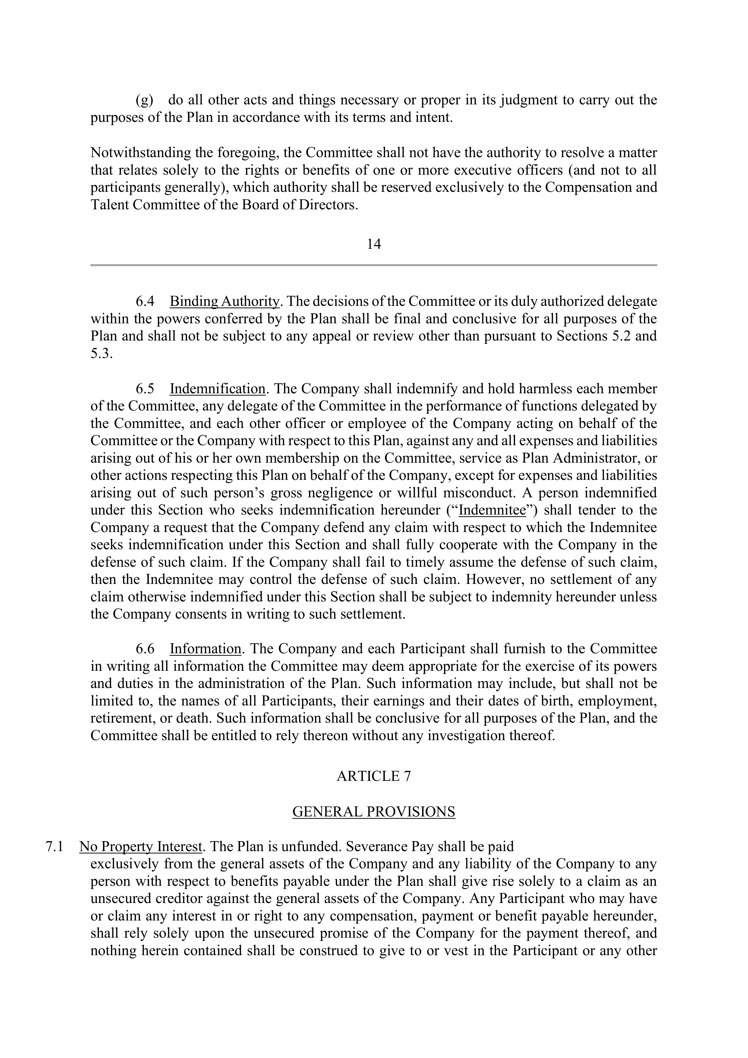 Elevance Health EXECUTIVE AGREEMENT PLAN — page 17