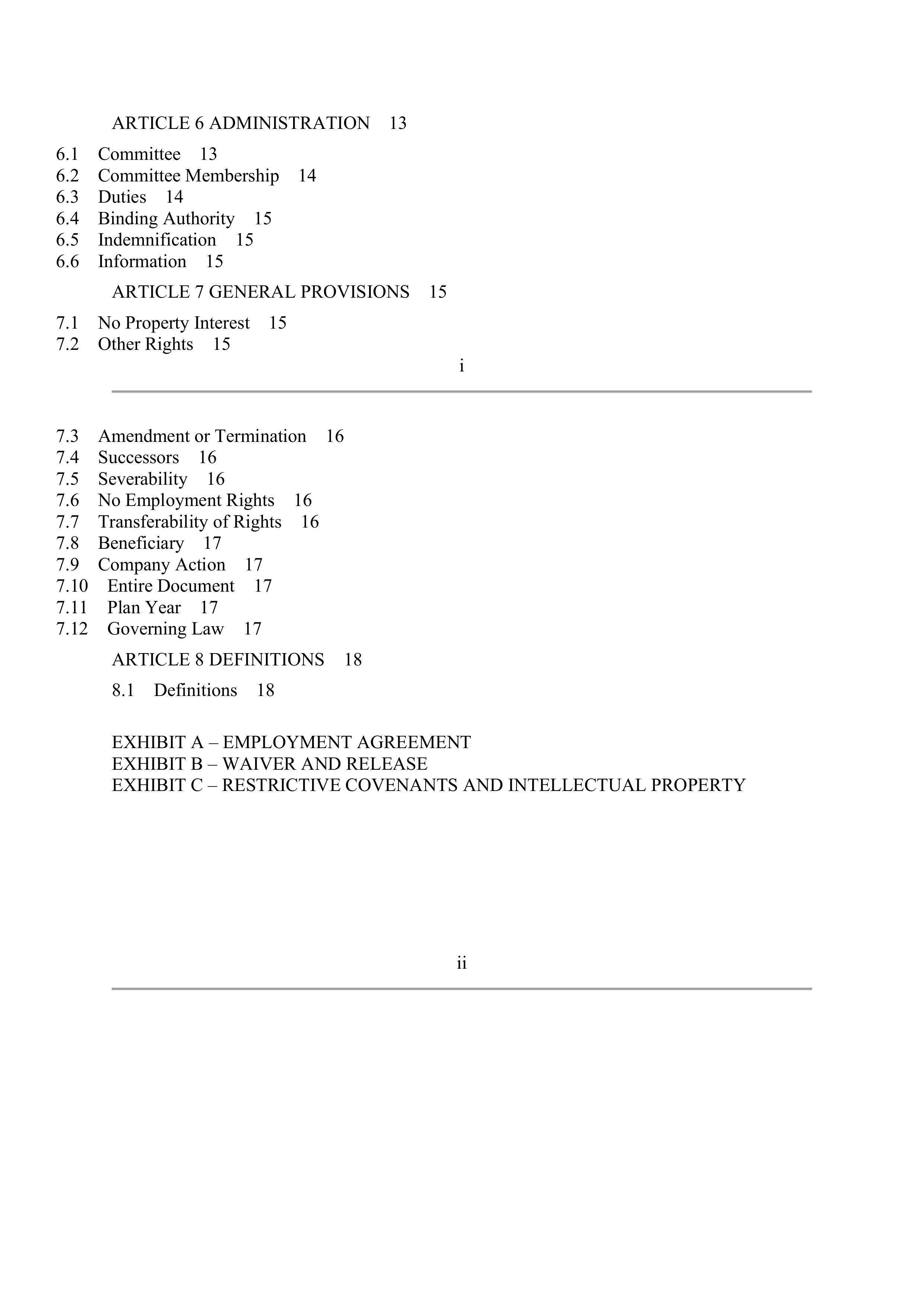Elevance Health EXECUTIVE AGREEMENT PLAN — page 2