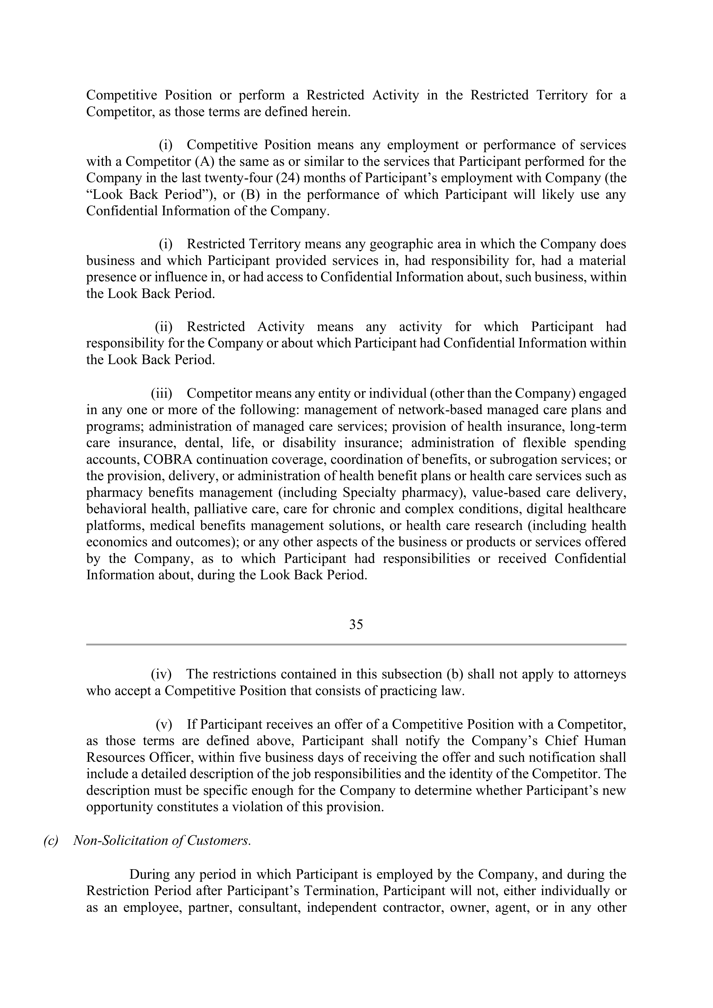 Elevance Health EXECUTIVE AGREEMENT PLAN — page 37