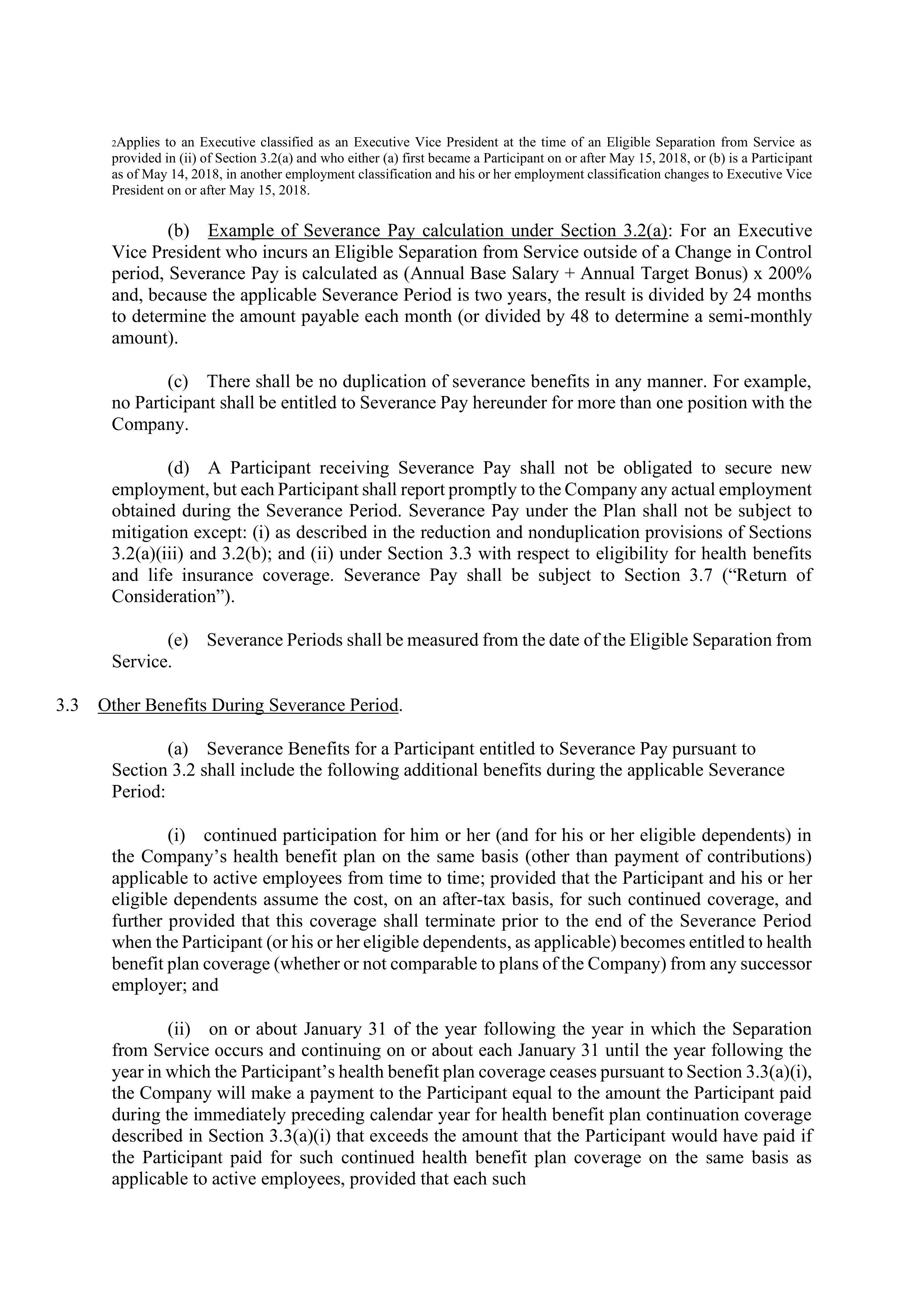 Elevance Health EXECUTIVE AGREEMENT PLAN — page 6