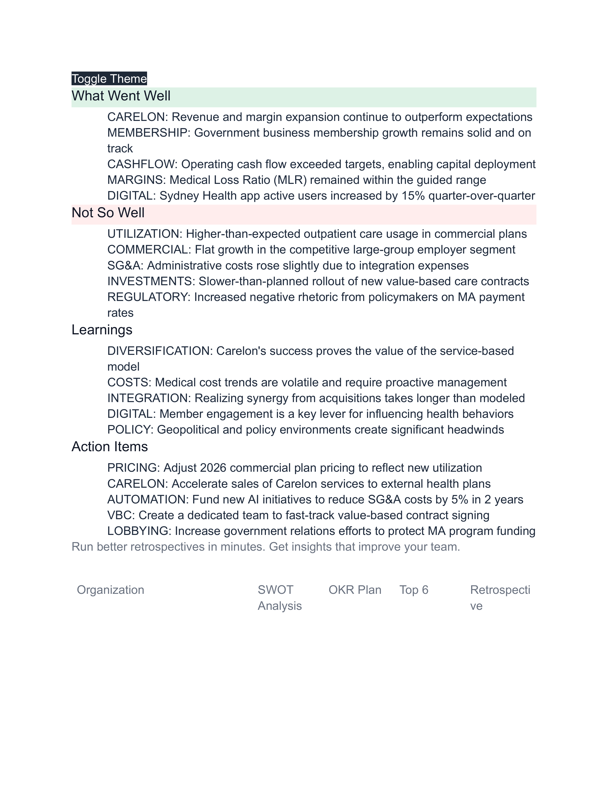 Elevance Health SWOT Analysis  — page 5