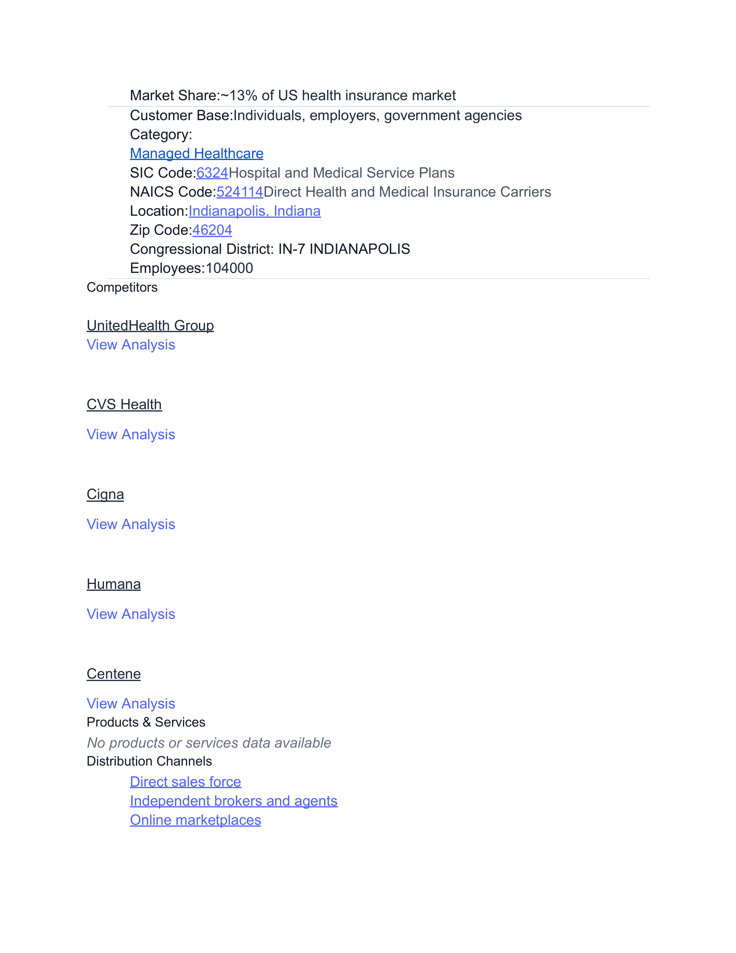 Elevance Health SWOT Analysis  — page 7