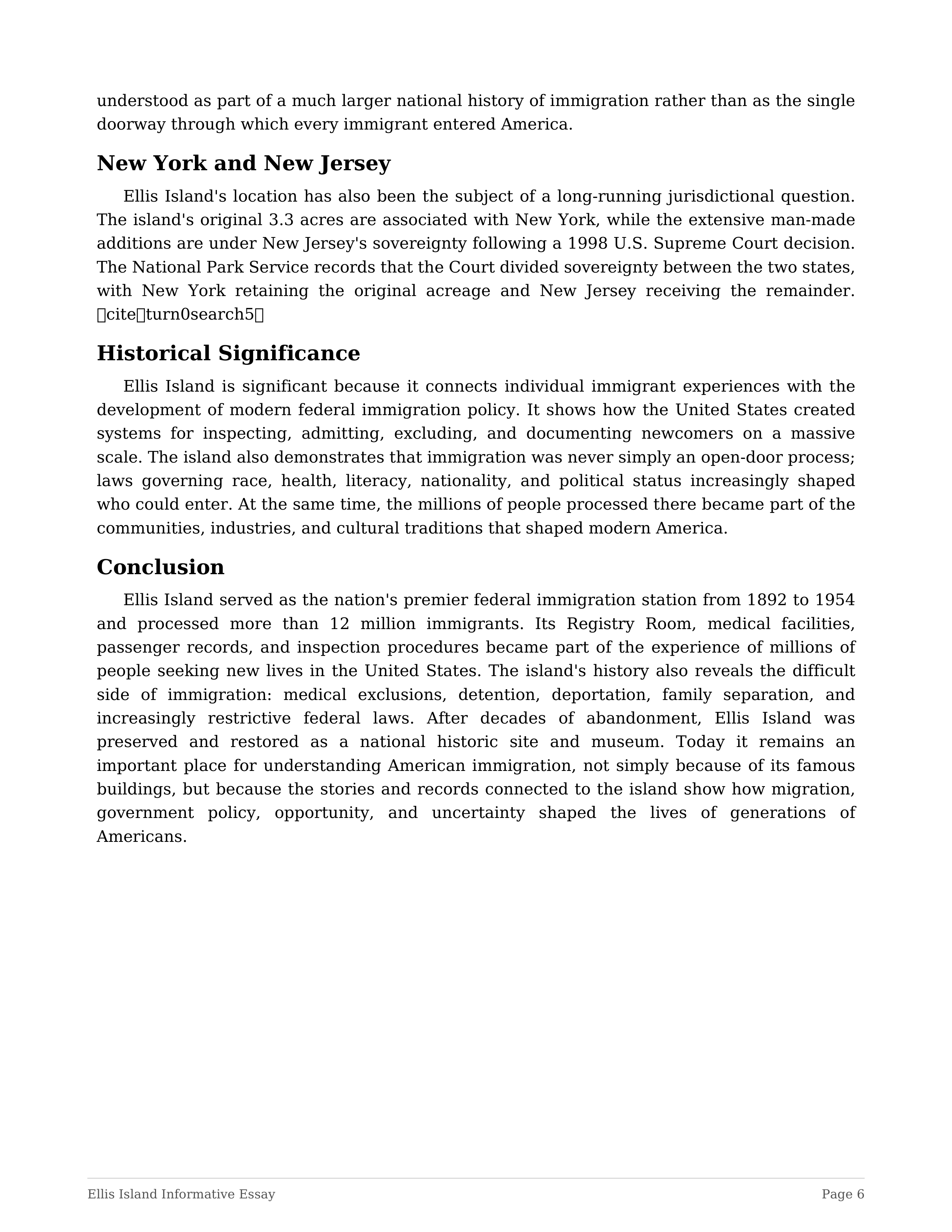 Ellis Island Informative Essay — page 6