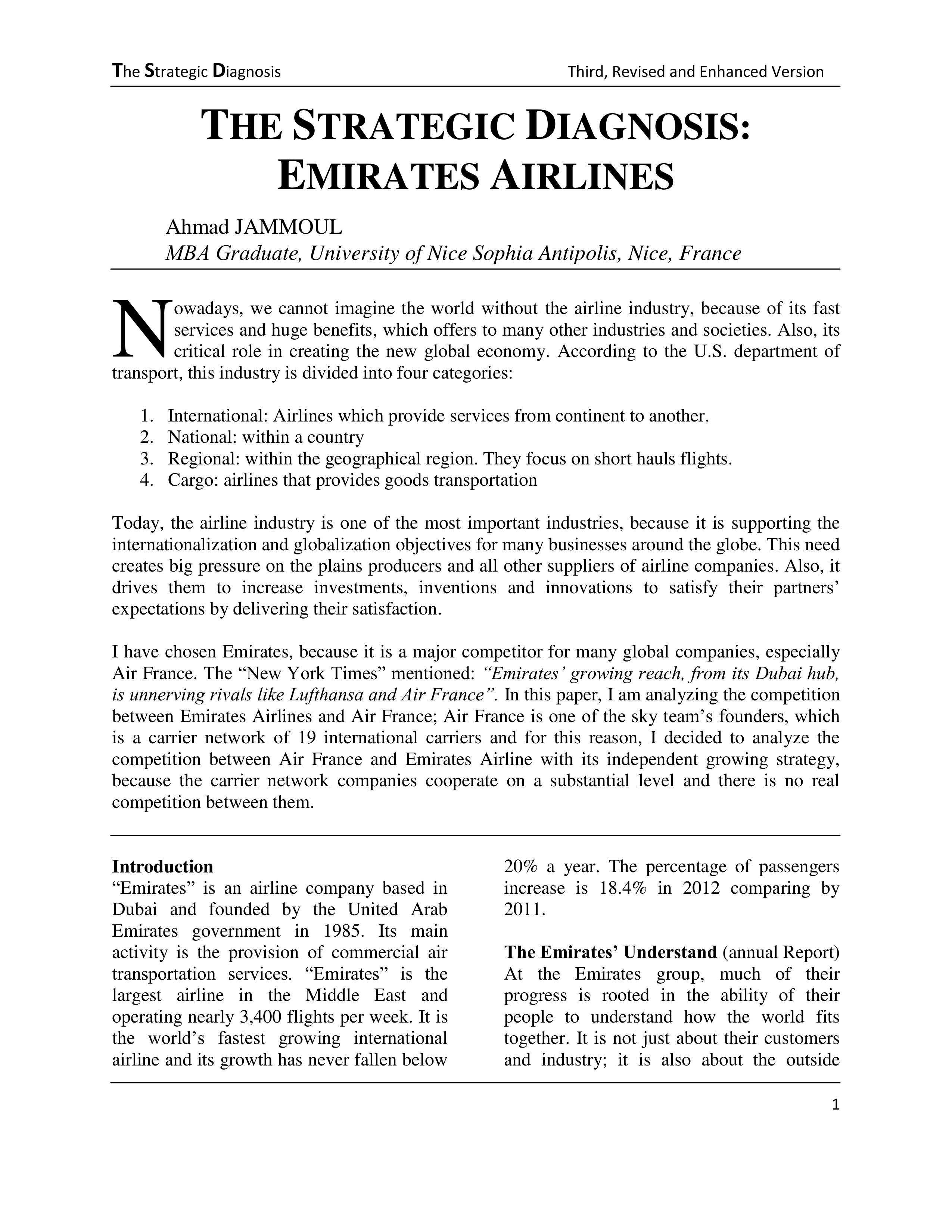 Emirates Marketing Strategy — page 1