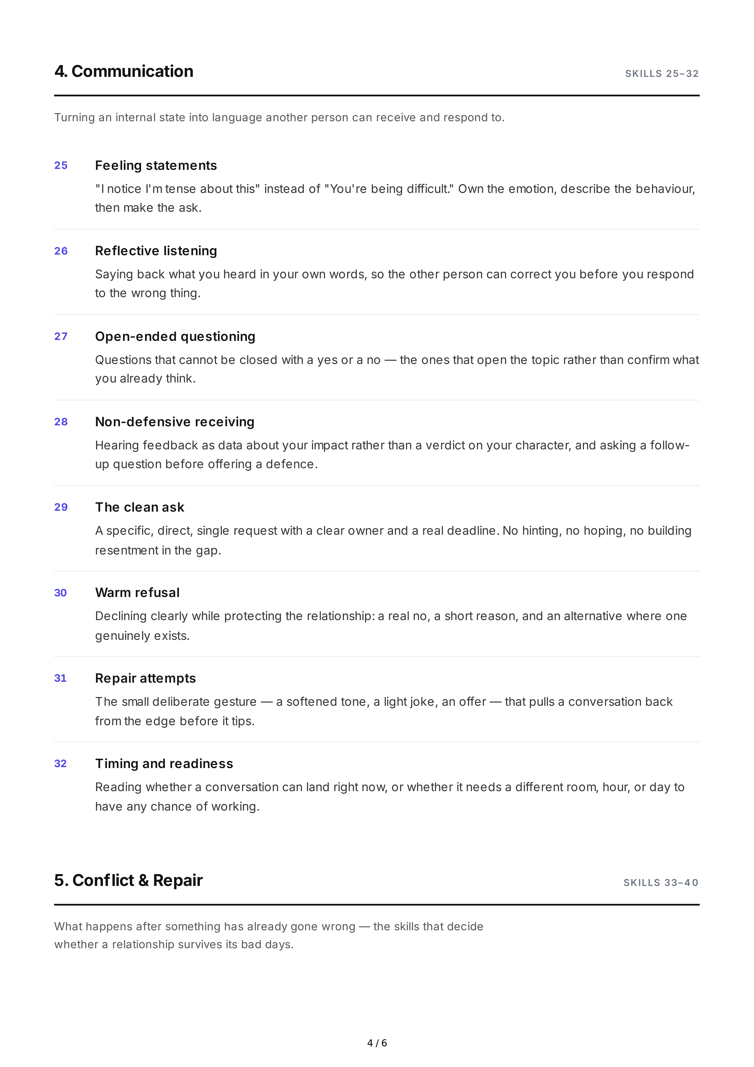 Emotional Awareness Interpersonal Skills — page 4