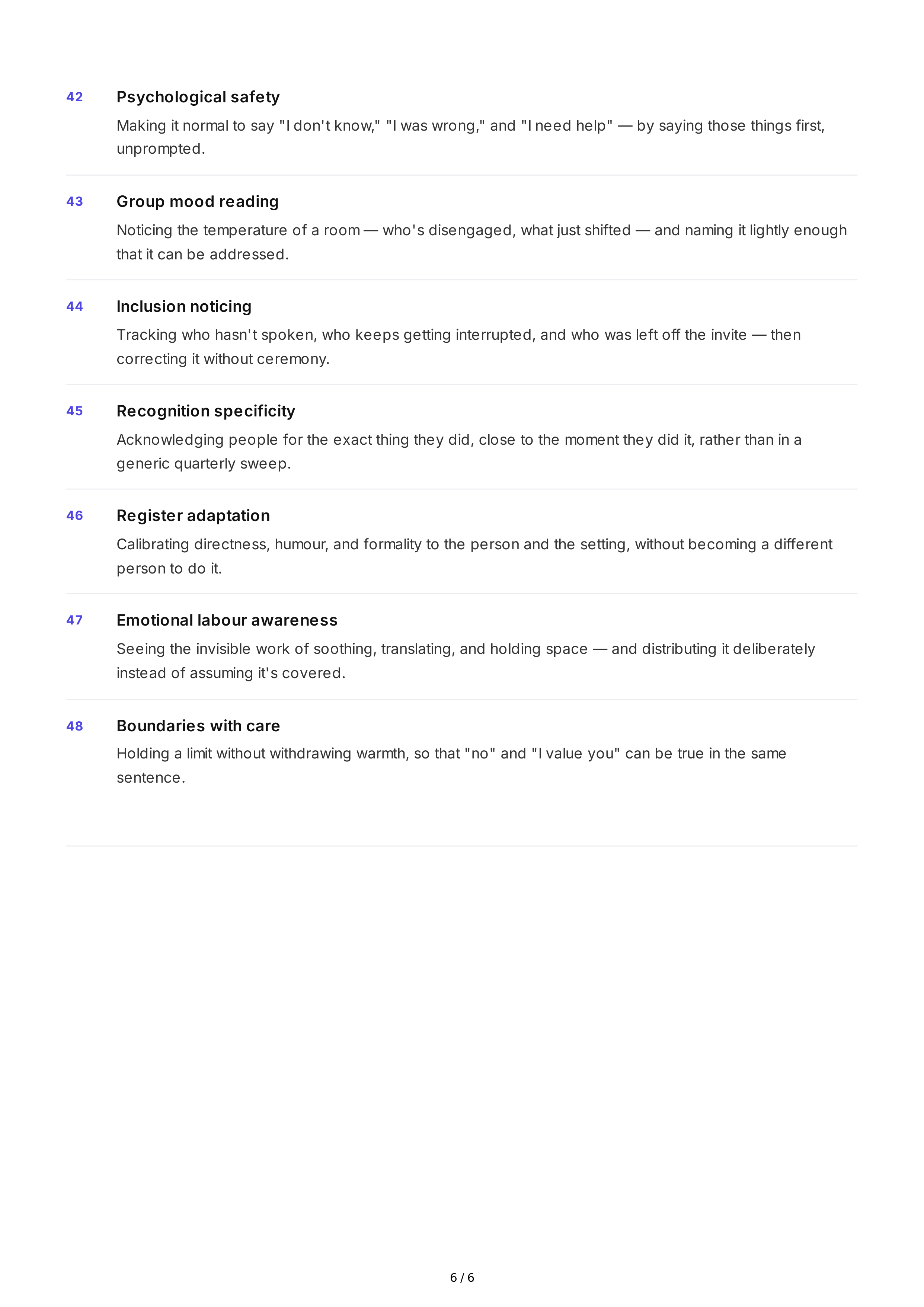 Emotional Awareness Interpersonal Skills — page 6