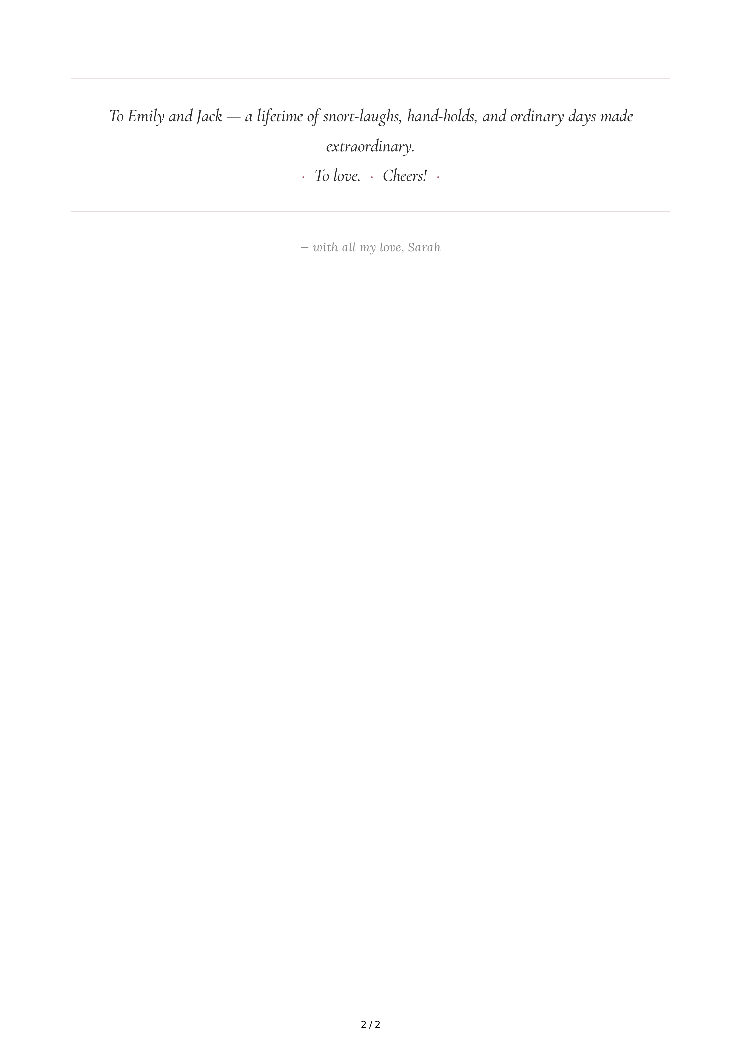Emotional Maid of Honor Speech — page 2