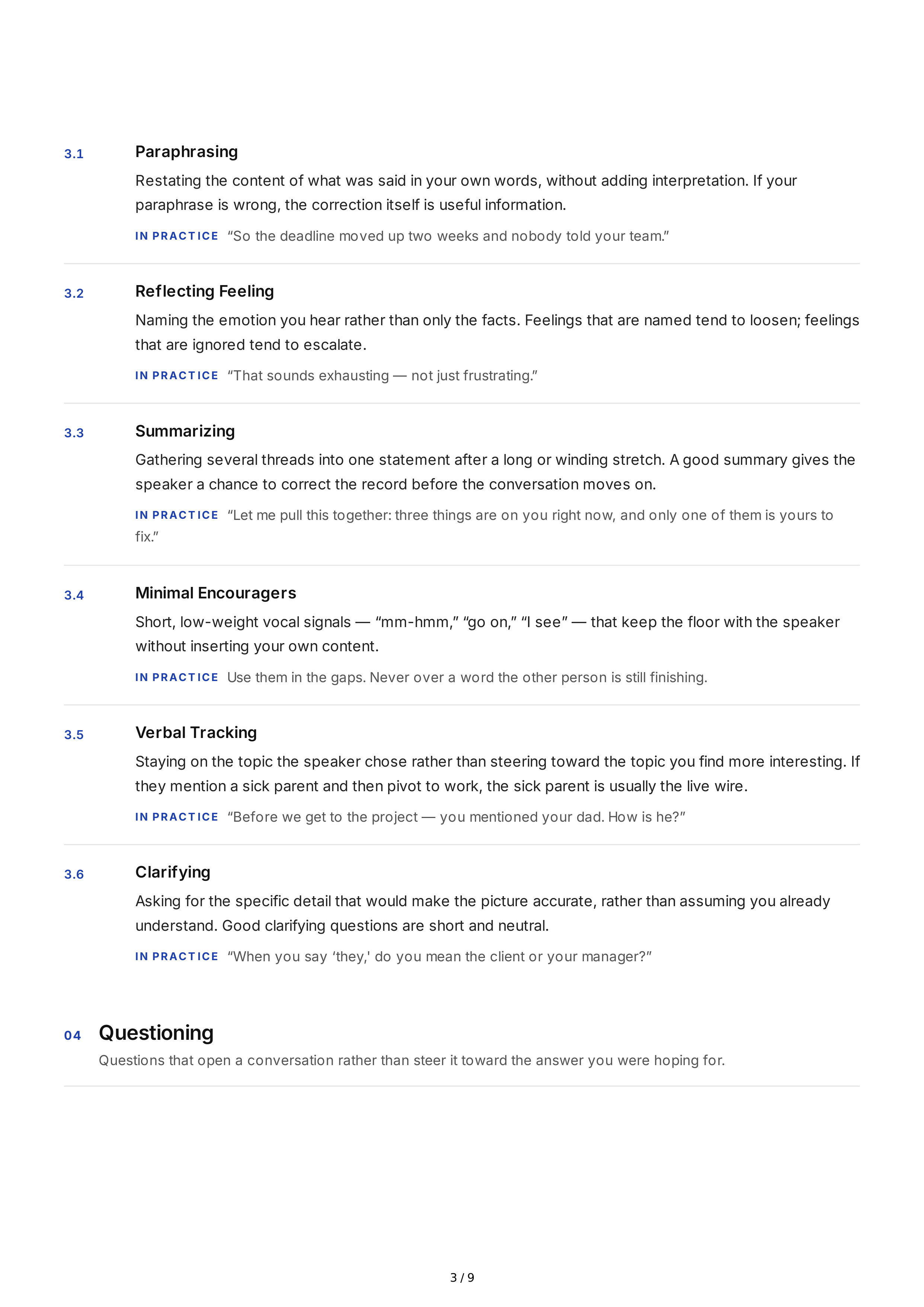 Empathetic Listening Interpersonal Skills — page 3