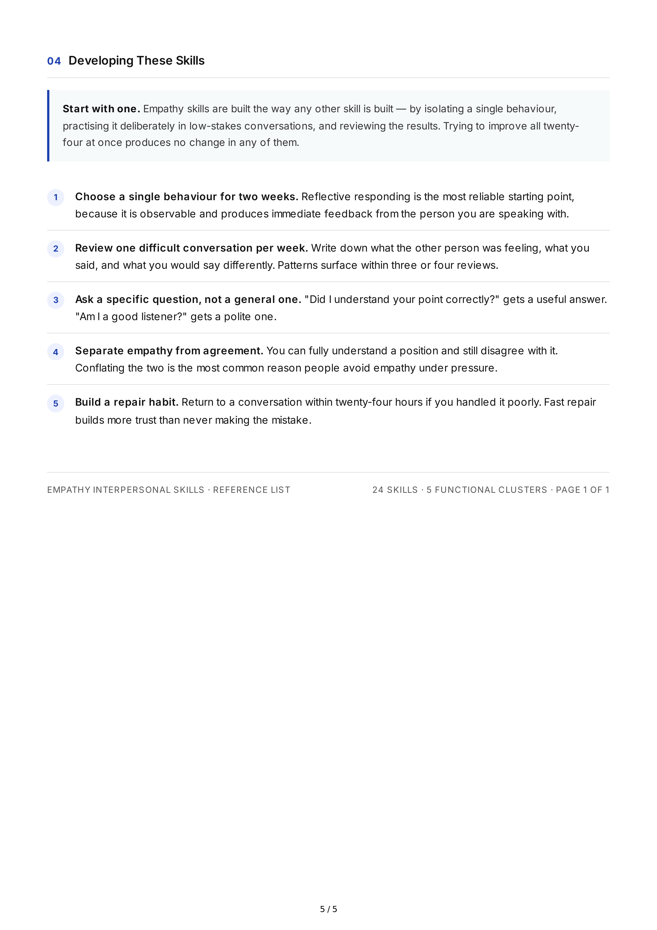 Empathy Interpersonal Skills — page 5