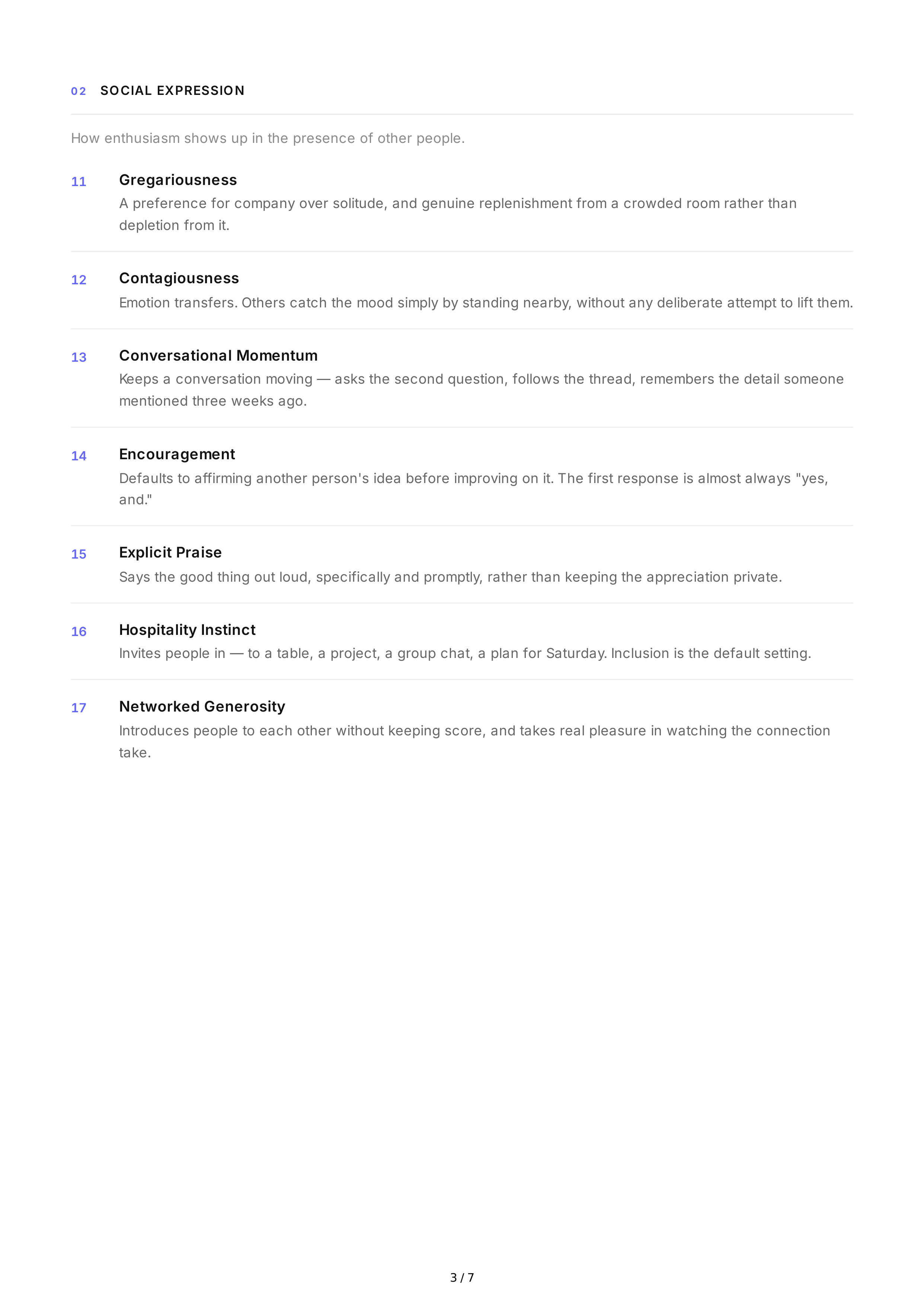 Enthusiasm Personality Traits — page 3