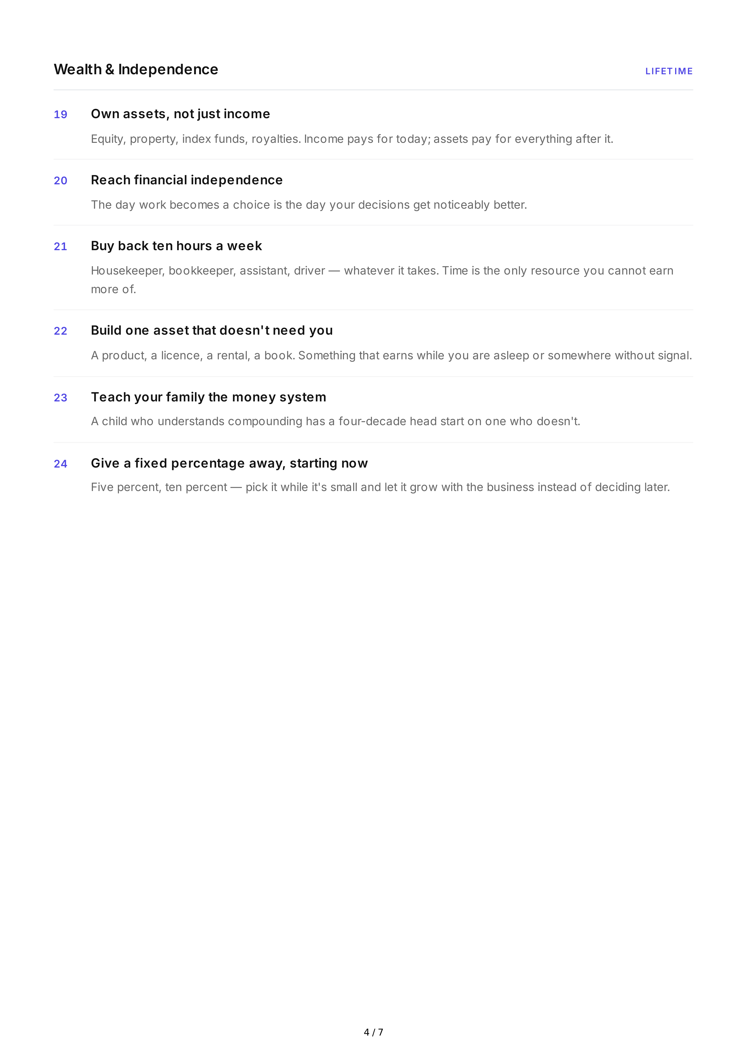Entrepreneurship Life Goals — page 4