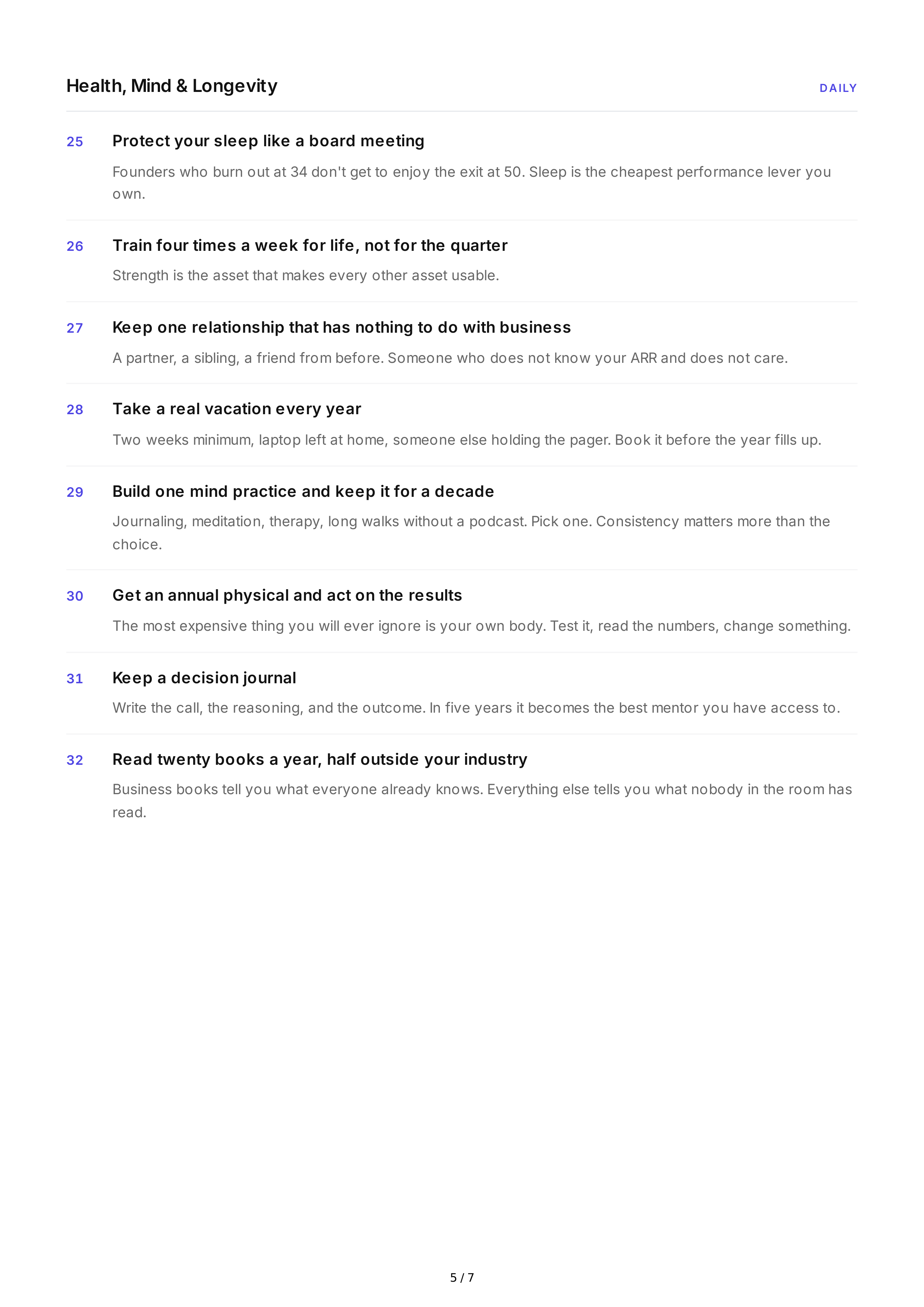 Entrepreneurship Life Goals — page 5