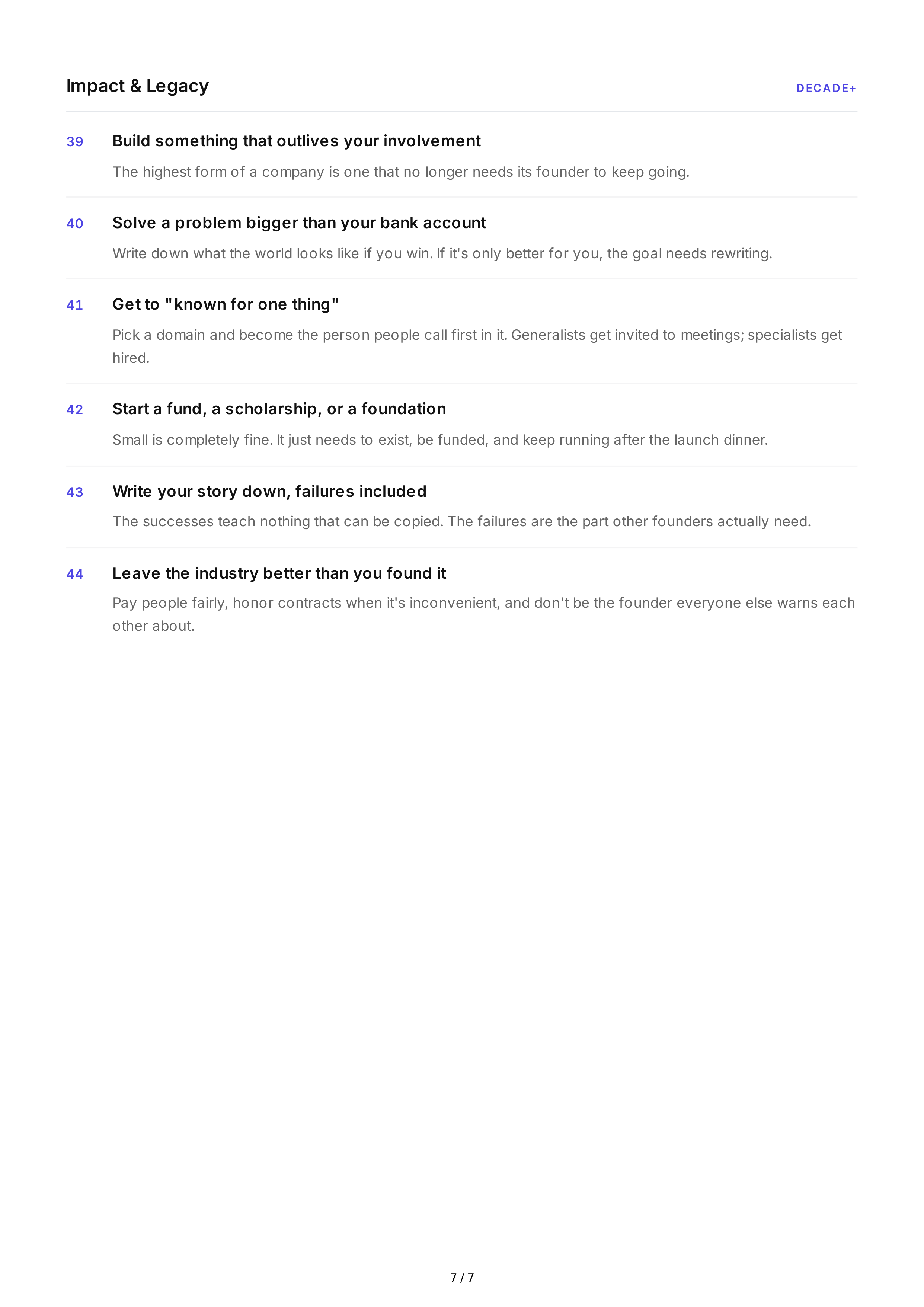 Entrepreneurship Life Goals — page 7