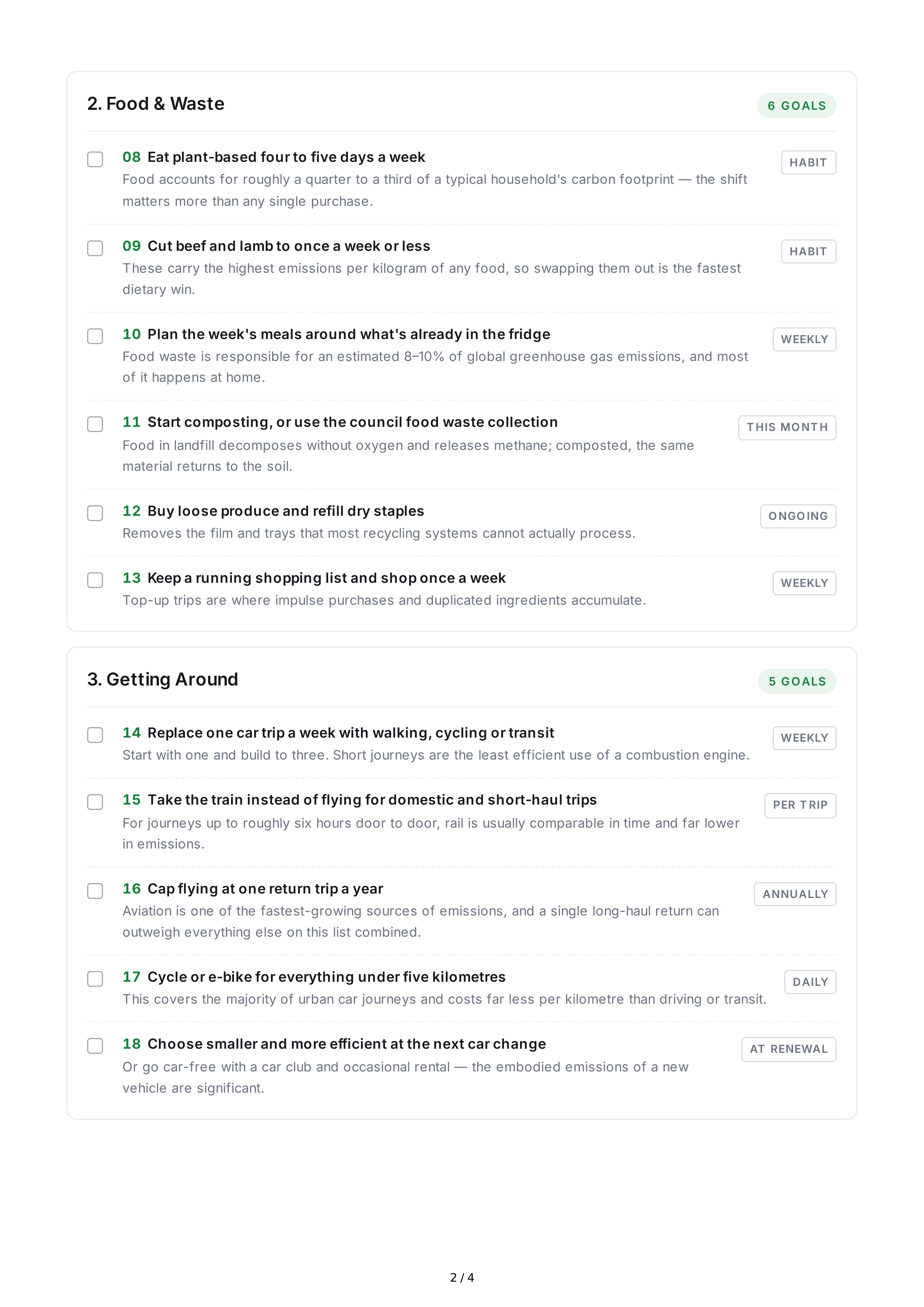 Environmental Life Goals — page 2