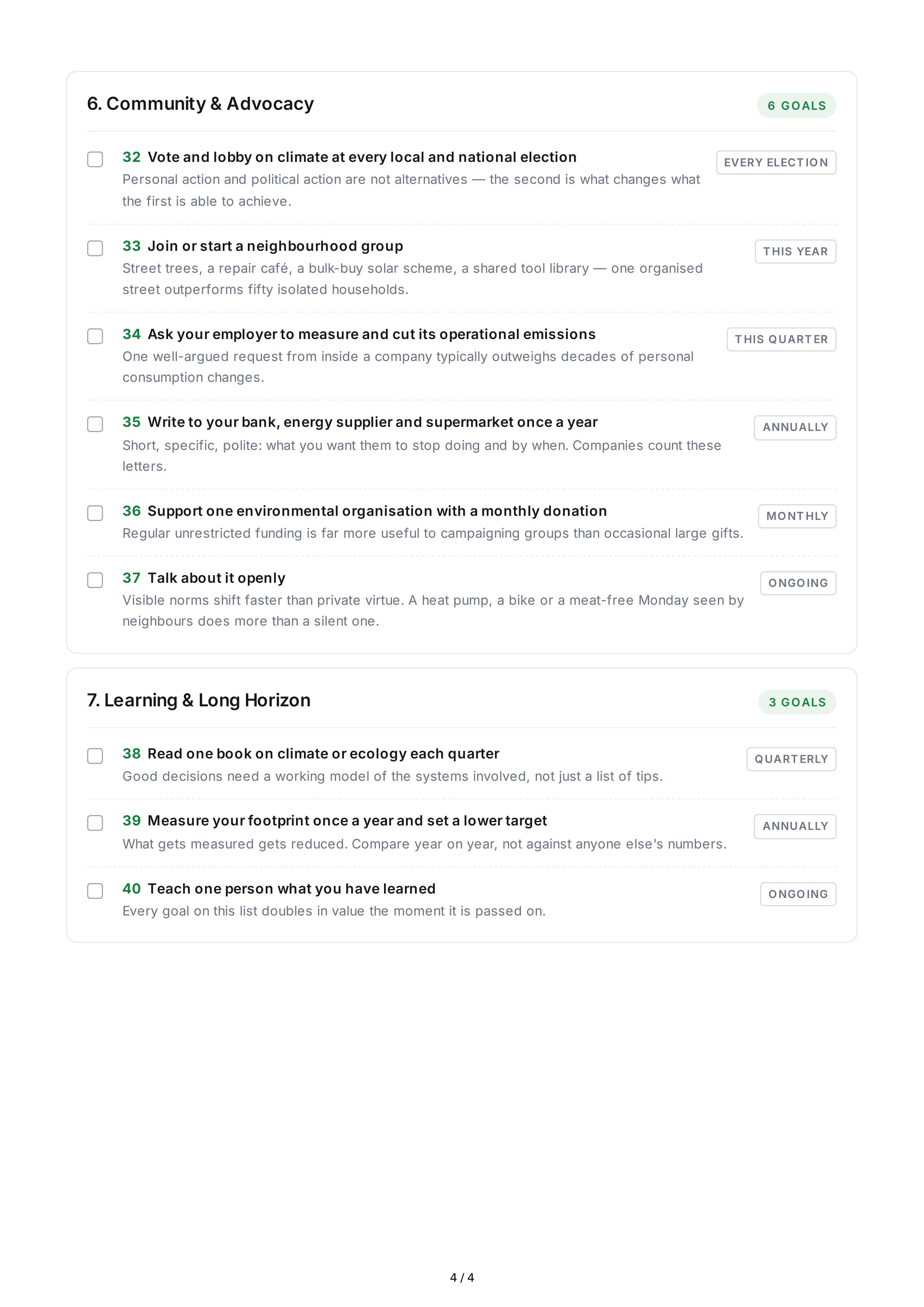 Environmental Life Goals — page 4