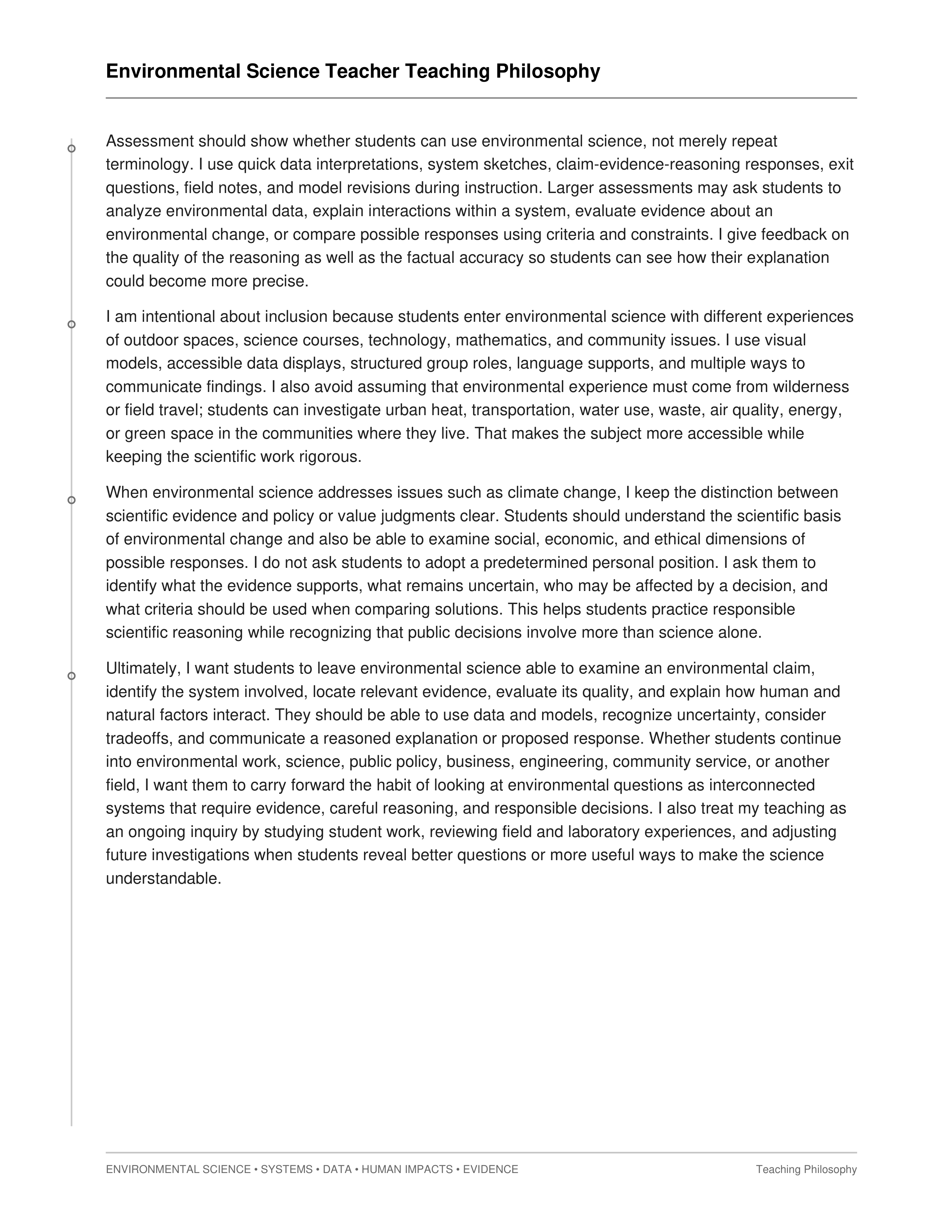 Environmental Science Teacher Teaching Philosophy — page 2