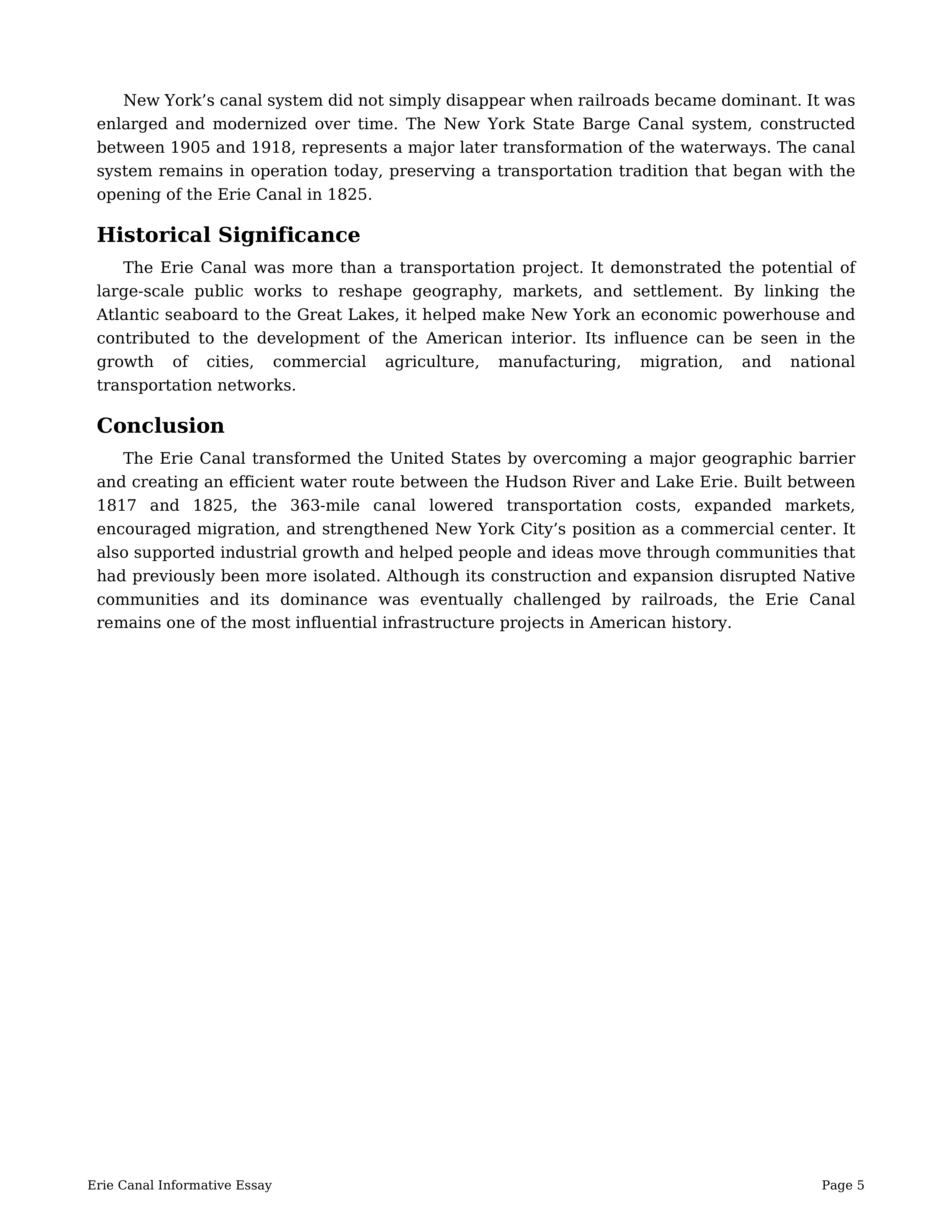 Erie Canal Informative Essay — page 5